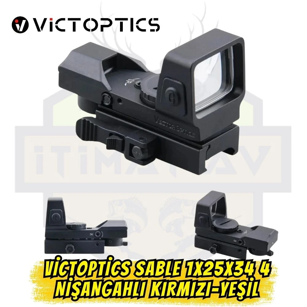 Vector Optics Sable 1x25x34 Çok Fonksiyonlu Red-Dot Nişangah (SCRD-06) - 4 Retiküllü / QD Raylı