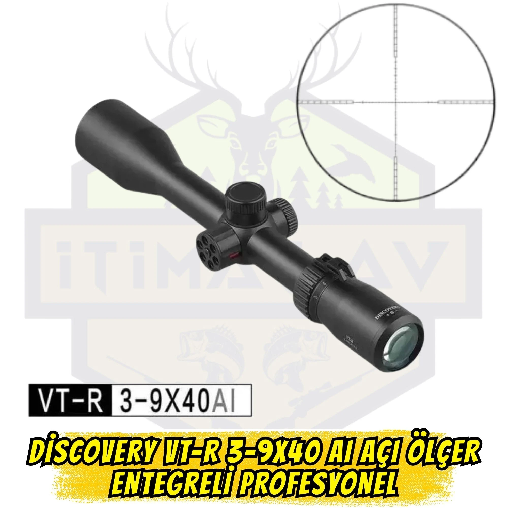 Discovery VT-R 3-9x40 AI Açı Ölçer Entegreli Profesyonel Tüfek Dürbünü (25.4 mm Tüp Çapı)