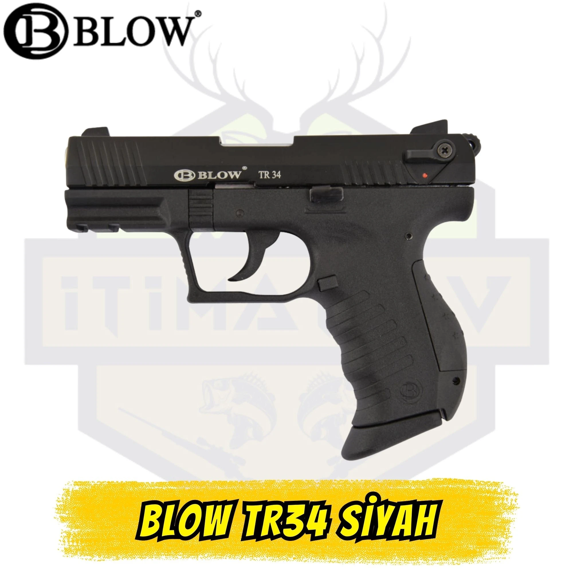 Blow TR34 9mm Kurusıkı Ses Tabancası - Mat Siyah Taktik Polimer