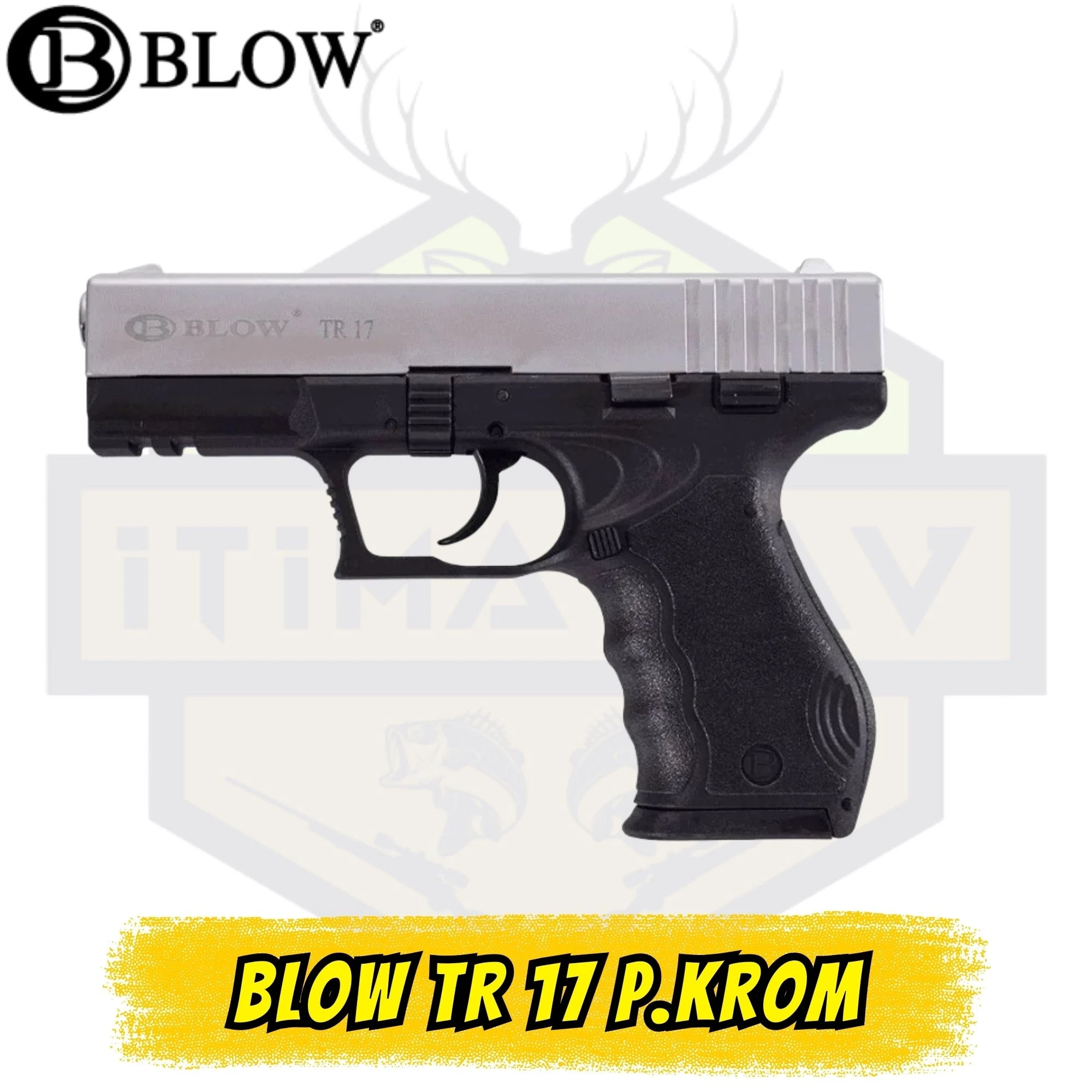 Blow TR17 Kurusıkı Ses Tabancası (9 mm P.A.K. - Taktik Raylı Parlak Krom)