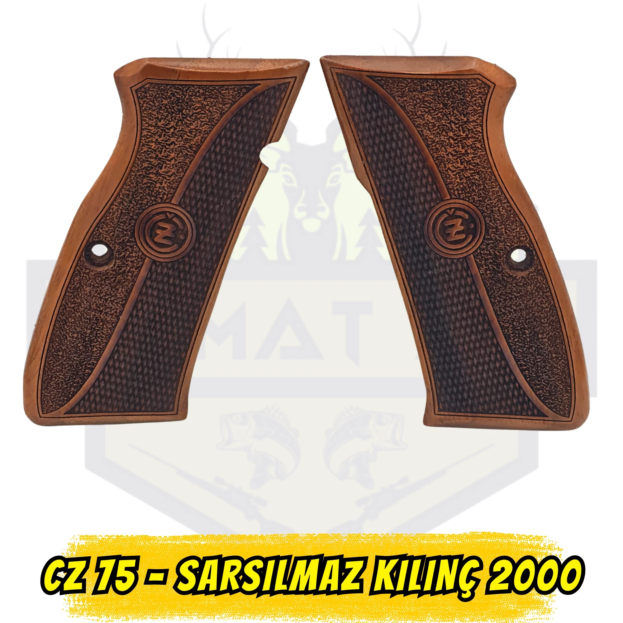 CZ 75 / Sarsılmaz Kılınç 2000 Uyumlu Hakiki Ceviz Ahşap Kabze - Klasik Baklava Dilim