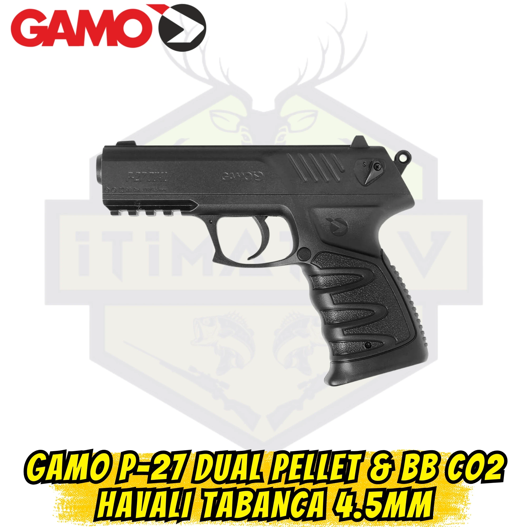 Gamo P-27 Dual Pellet & BB Havalı Tabanca - 4.5mm Çift Mühimmat Teknolojisi