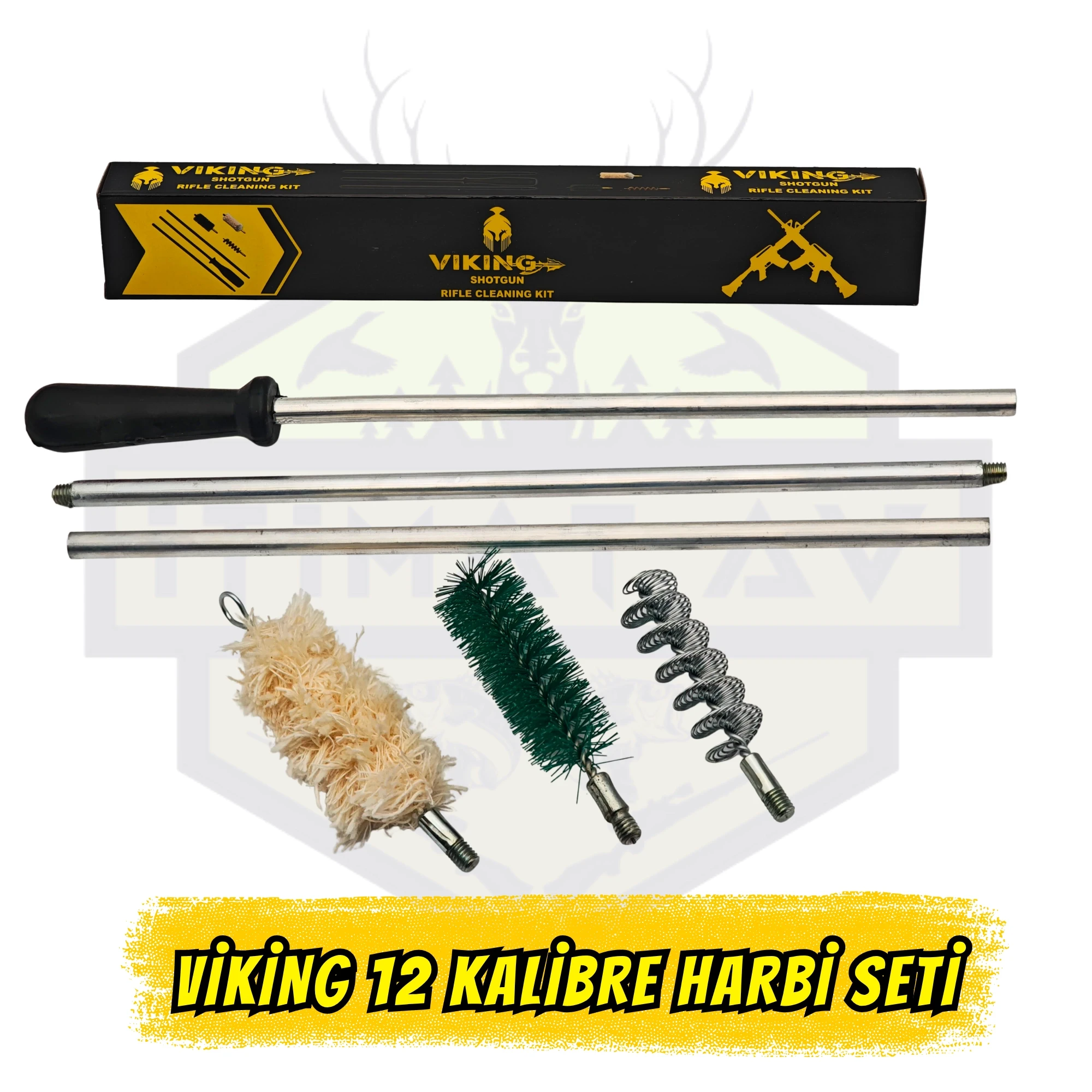 Viking 12 Kalibre 3 Parçalı Alüminyum Harbi Seti - Profesyonel Namlu Temizleme Kiti
