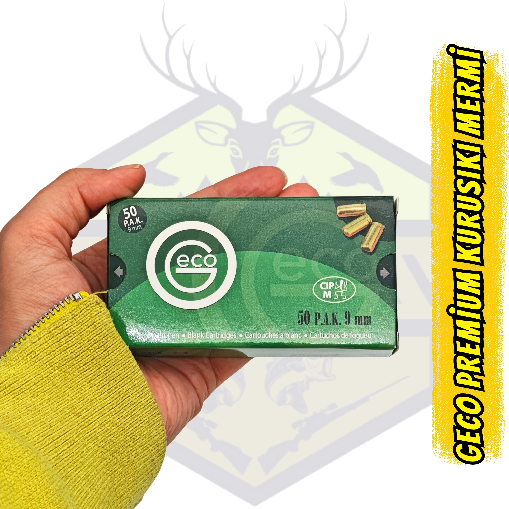 Geco 9mm P.A.K. Kurusıkı Mermisi - 520 Bar (Pirinç Kaplama)
