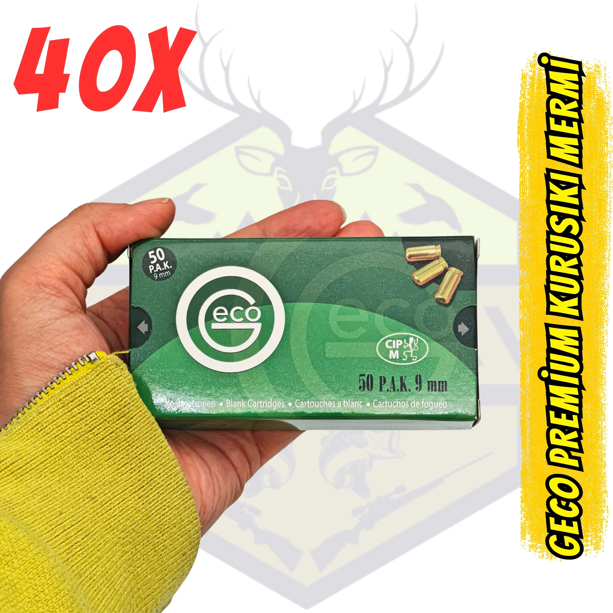 Geco 9mm P.A.K. Kurusıkı Mermisi - 40 Kutu Koli Paketi (2000 Adet)