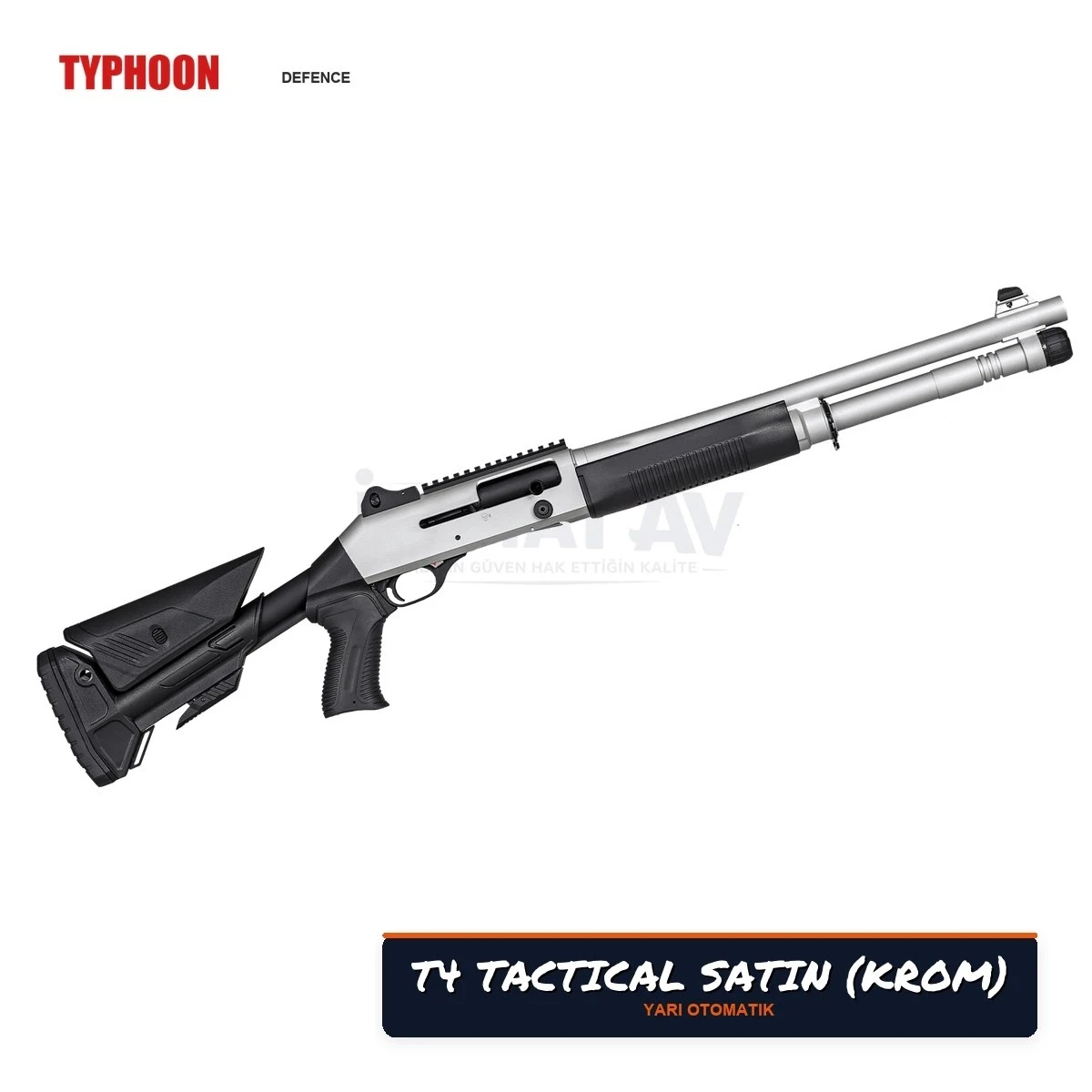 Typhoon T4 Tactical Satin (Krom) Yarı Otomatik Av Tüfeği