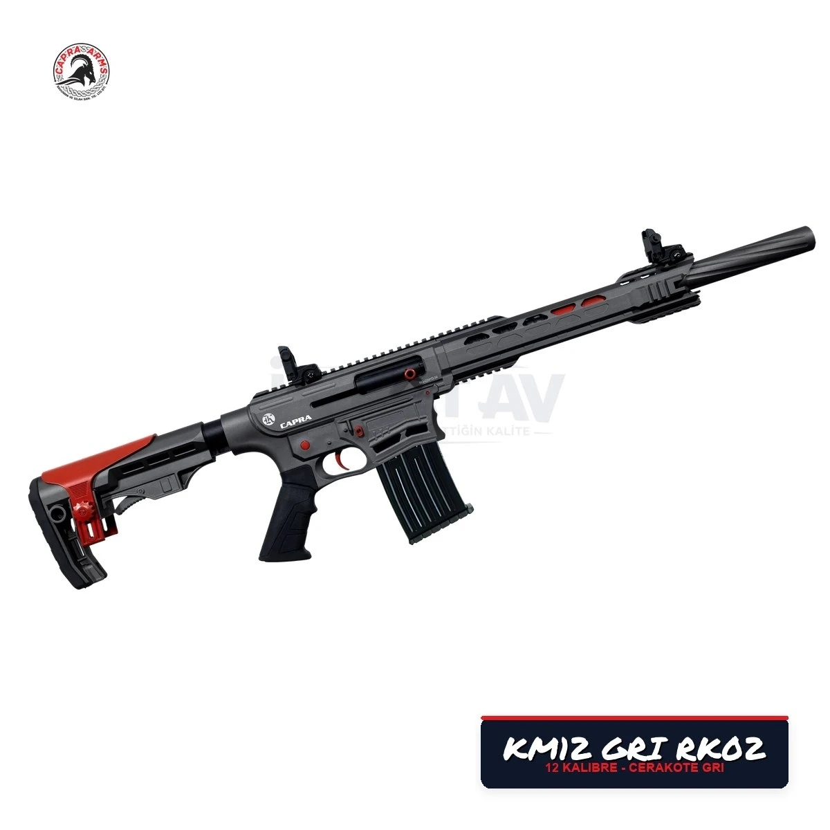 Capra KM12 Gri (RK02) Şarjörlü Yarı Otomatik Av Tüfeği