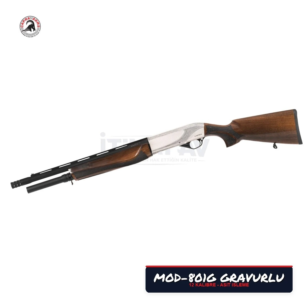 Capra MOD-801G Asit İşleme Renkli Kasa Ahşap Yarı Otomatik Av Tüfeği