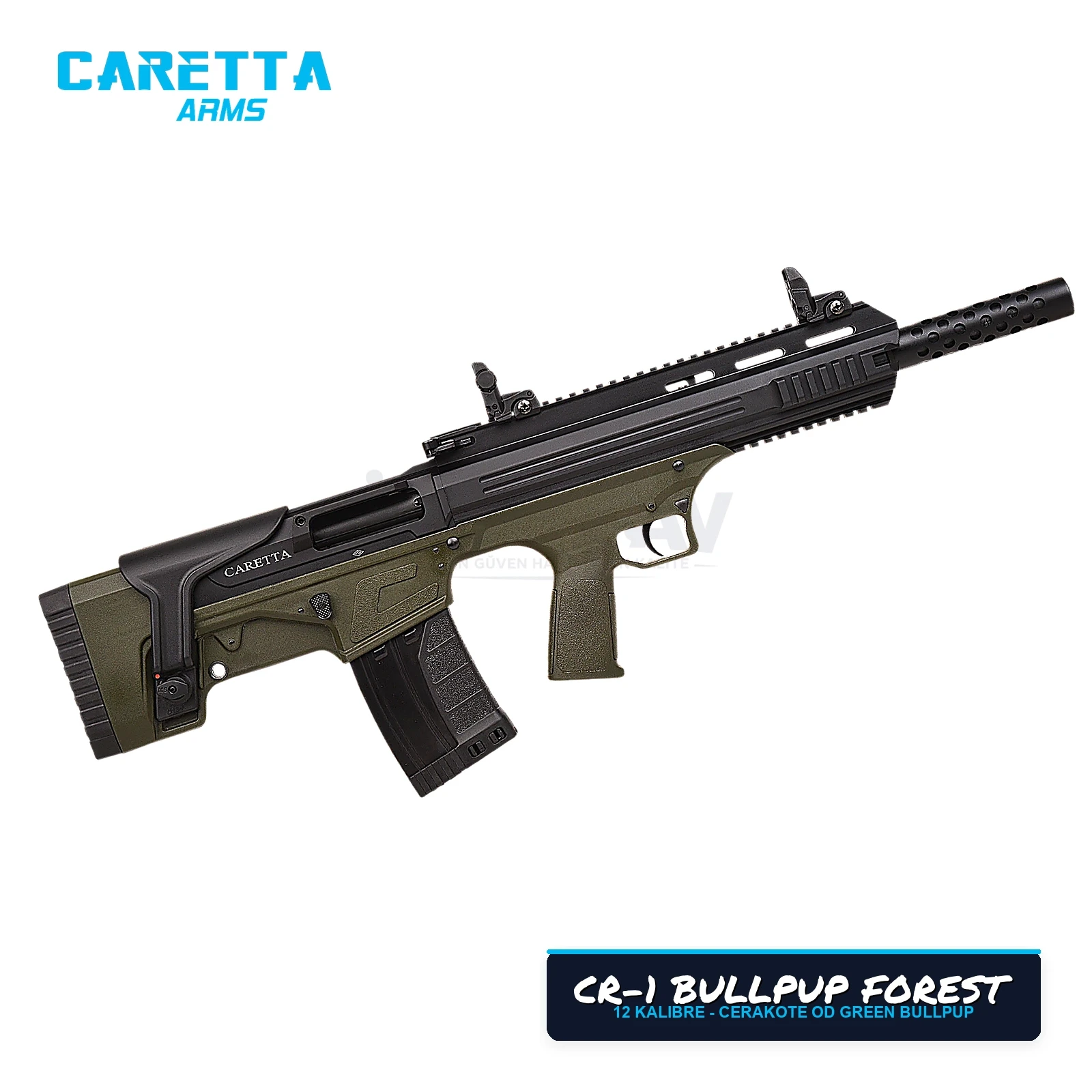 Caretta CR-1 Bullpup Yeşil (Forest) 12 Kalibre Şarjörlü Av Tüfeği