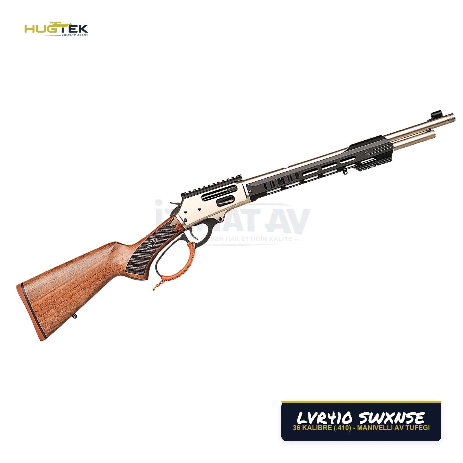 Hugtek LVR410 SWXNSE M-LOK Taktik Kundak & Ahşap Nikel Manivelli 36 Kalibre Av Tüfeği