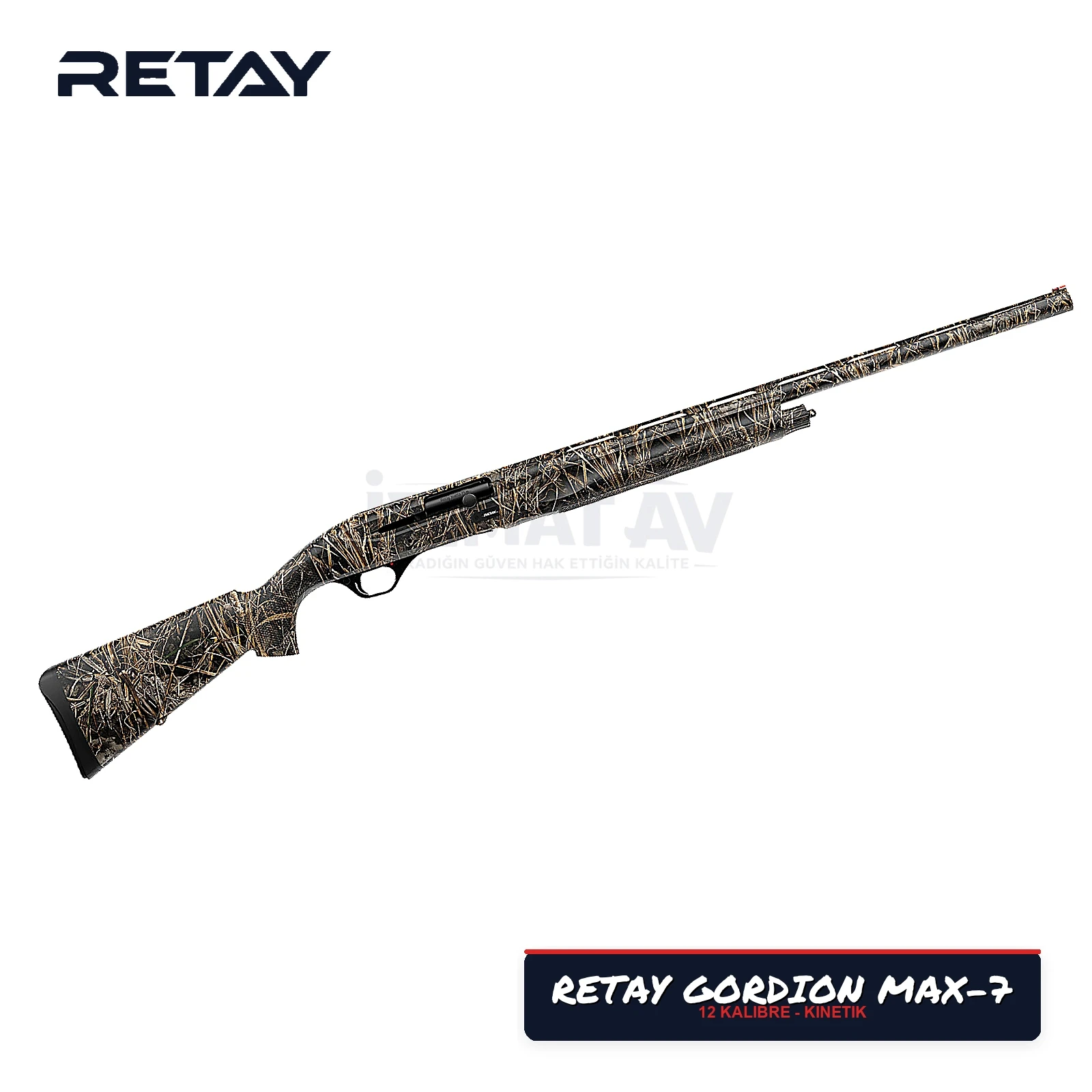 Retay Gordion Max-7 Kamuflaj 12 Kalibre Kinetik Yarı Otomatik Av Tüfeği