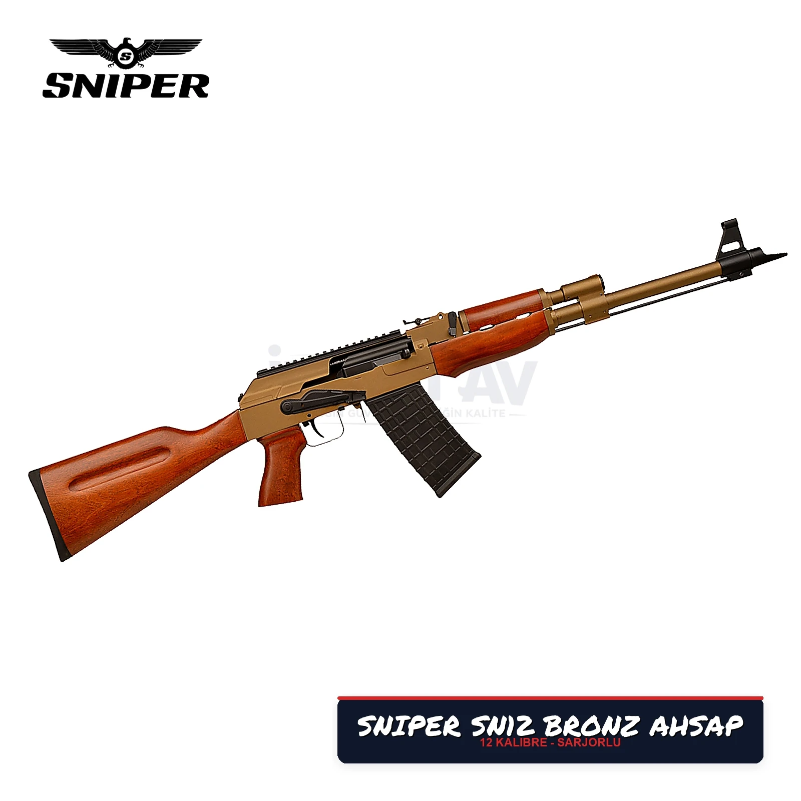 Sniper SN-12 Bronz Ahşap Şarjörlü Otomatik Av Tüfeği