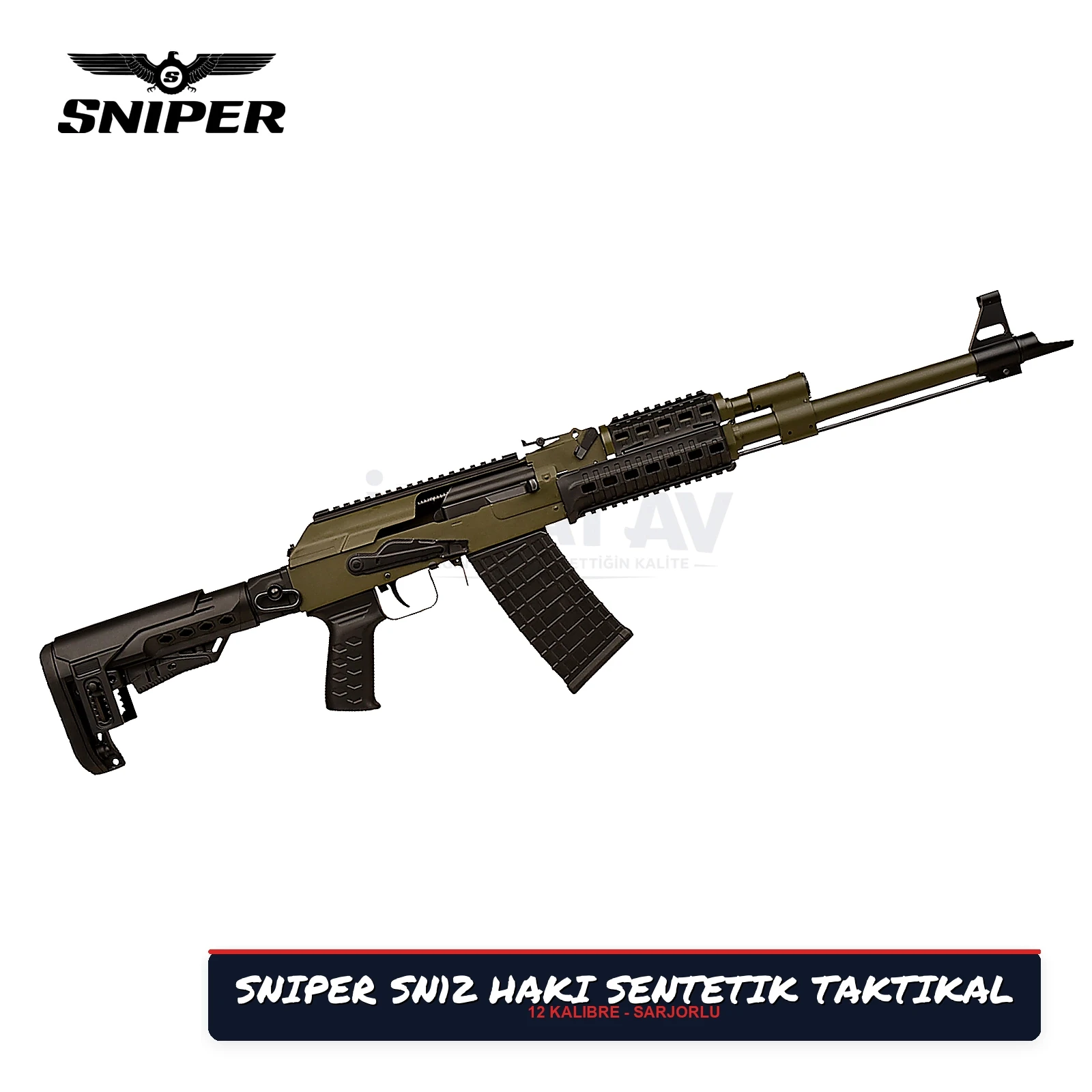 Sniper SN-12 Haki Sentetik Taktikal Şarjörlü Otomatik Av Tüfeği