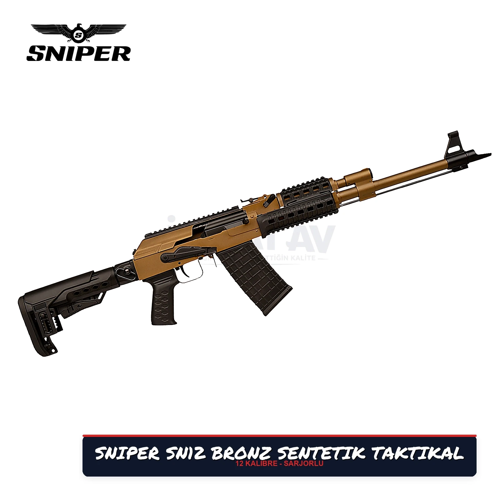 Sniper SN-12 Bronz Sentetik Taktikal Şarjörlü Otomatik Av Tüfeği