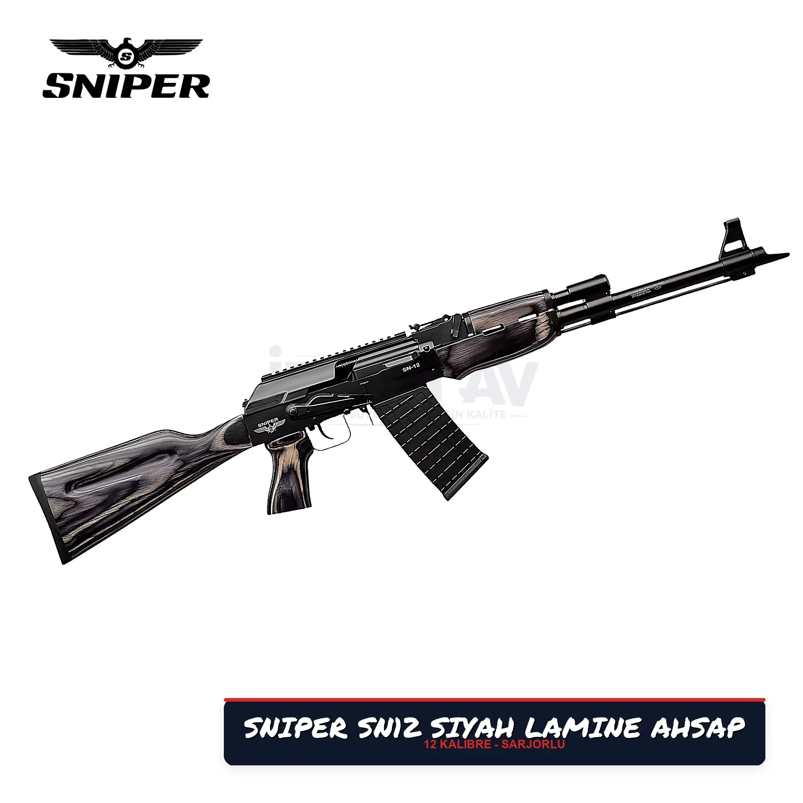 Sniper SN-12 Siyah Lamine Ahşap Şarjörlü Av Tüfeği