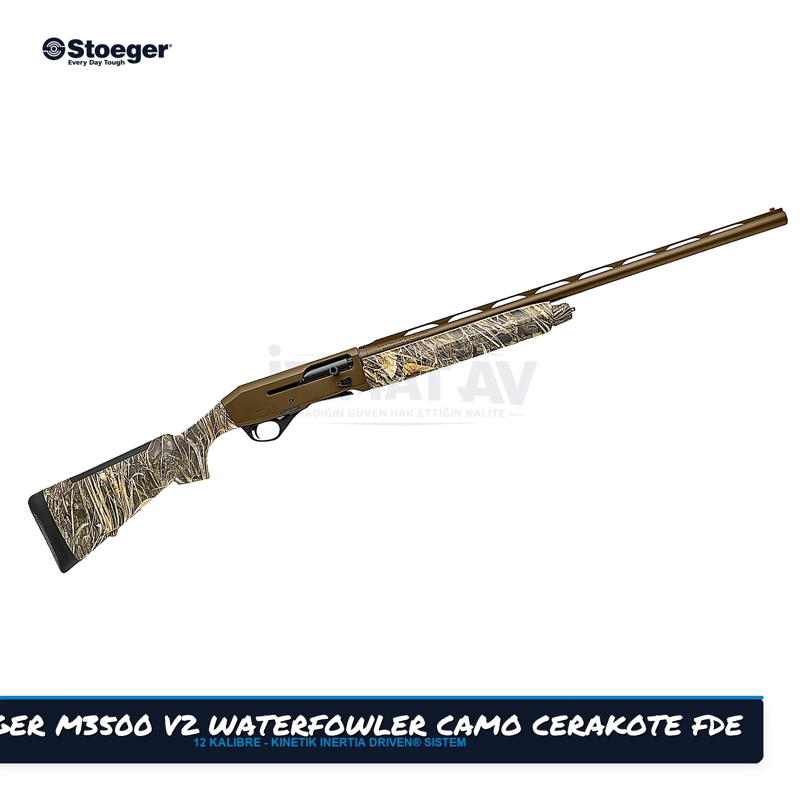 Stoeger M3500 V2 Waterfowler Camo Cerakote FDE Yarı Otomatik Av Tüfeği