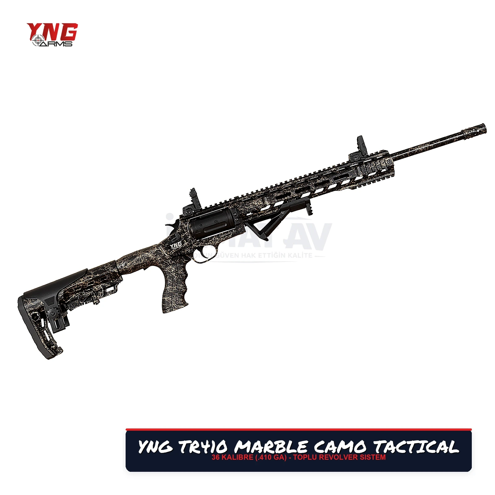 YNG Arms TR410 Marble Kamuflaj Taktik Revolver Toplu Av Tüfeği