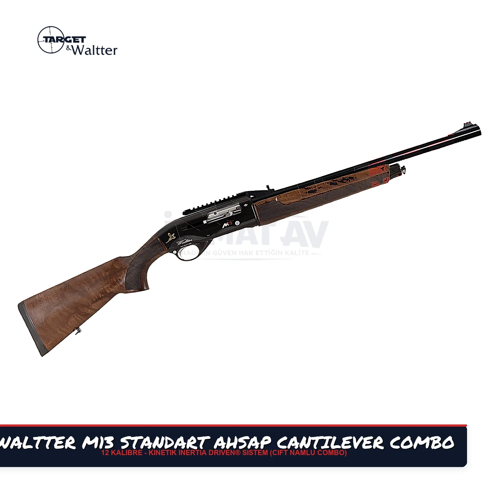 Waltter M13 Standart Ahşap Cantilever Combo Yarı Otomatik Av Tüfeği