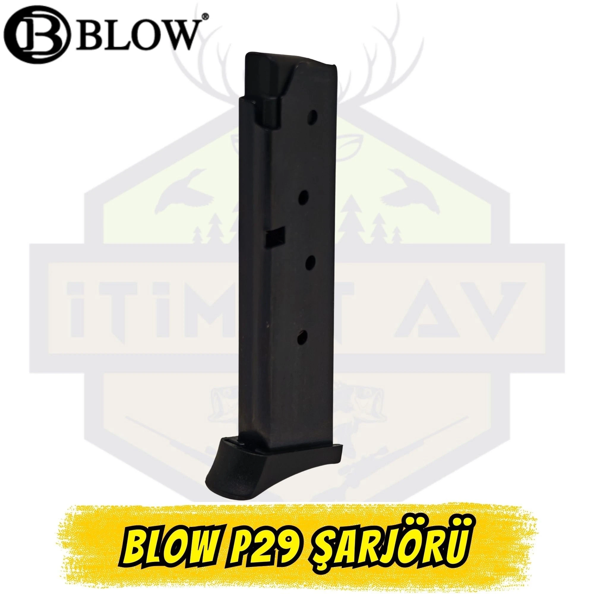 Blow P29 Kurusıkı Tabanca Yedek Şarjörü - 9 mm P.A.K. / 7+1 Kapasiteli (Siyah)