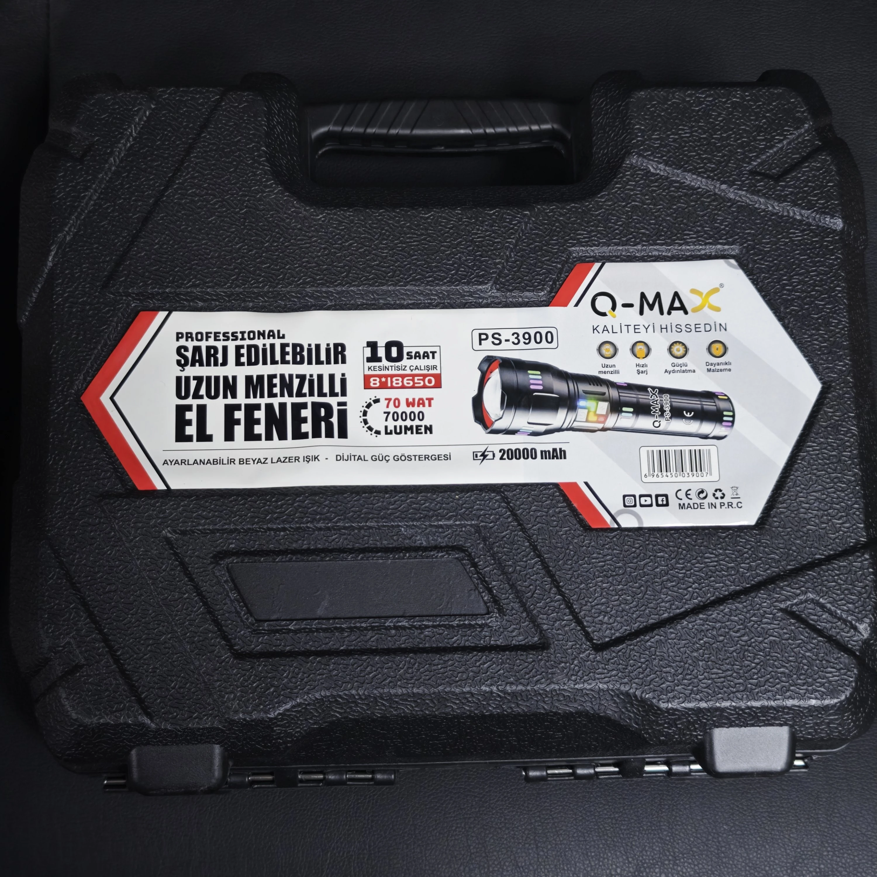 O-Max PS-3900 Profesyonel Uzun Menzil El Feneri (70W - 7000 Lümen)