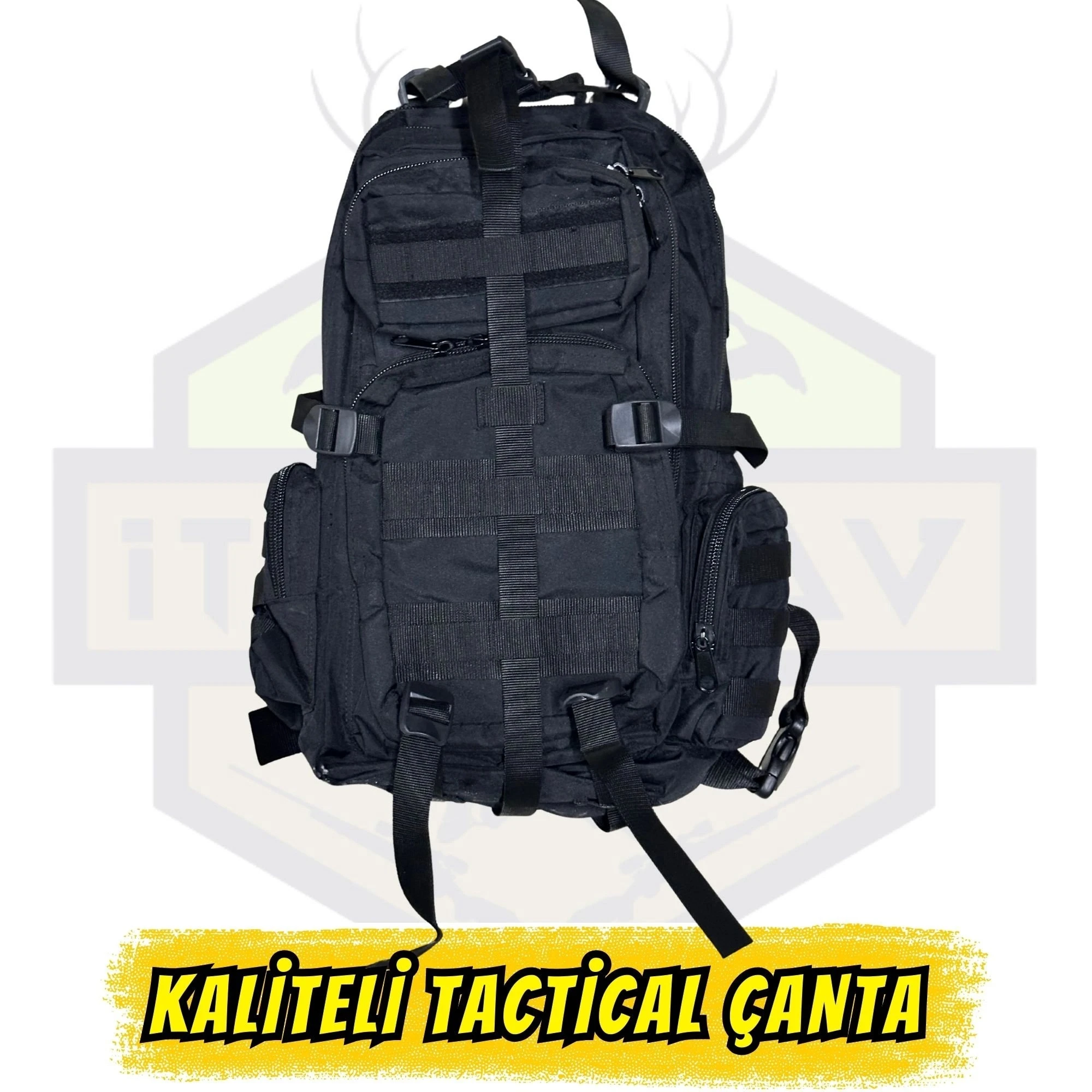 40 Litre Taktik Operasyonel Sırt Çantası - Siyah (MOLLE Sistemli)
