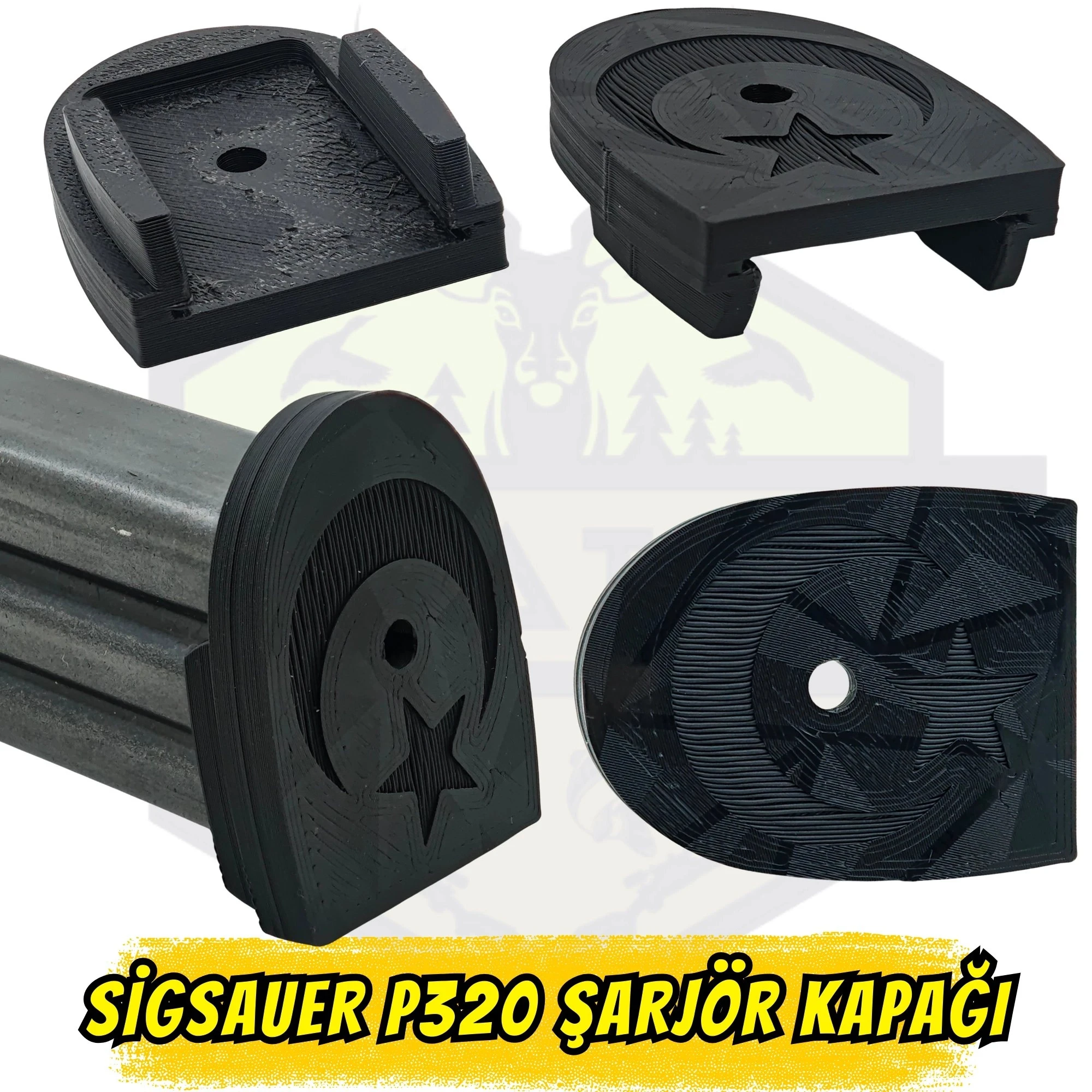 Sig Sauer P320 Tipi Kurusıkı Şarjör Kapağı - Ayyıldız Kabartmalı Taktik Seri