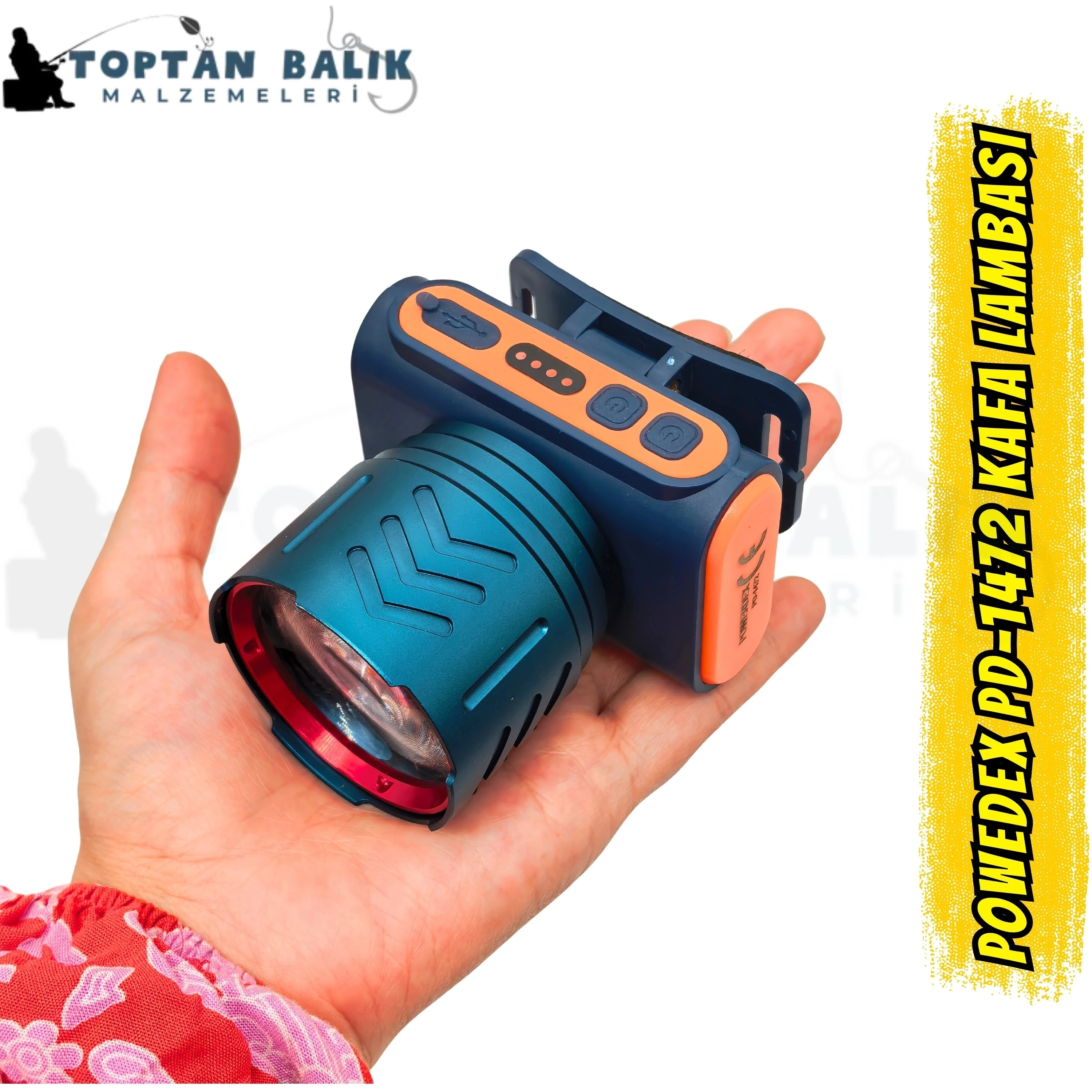 Powerdex PD-1472 30W 2200 Lümen Su Geçirmez Şarjlı LED Kafa Lambası