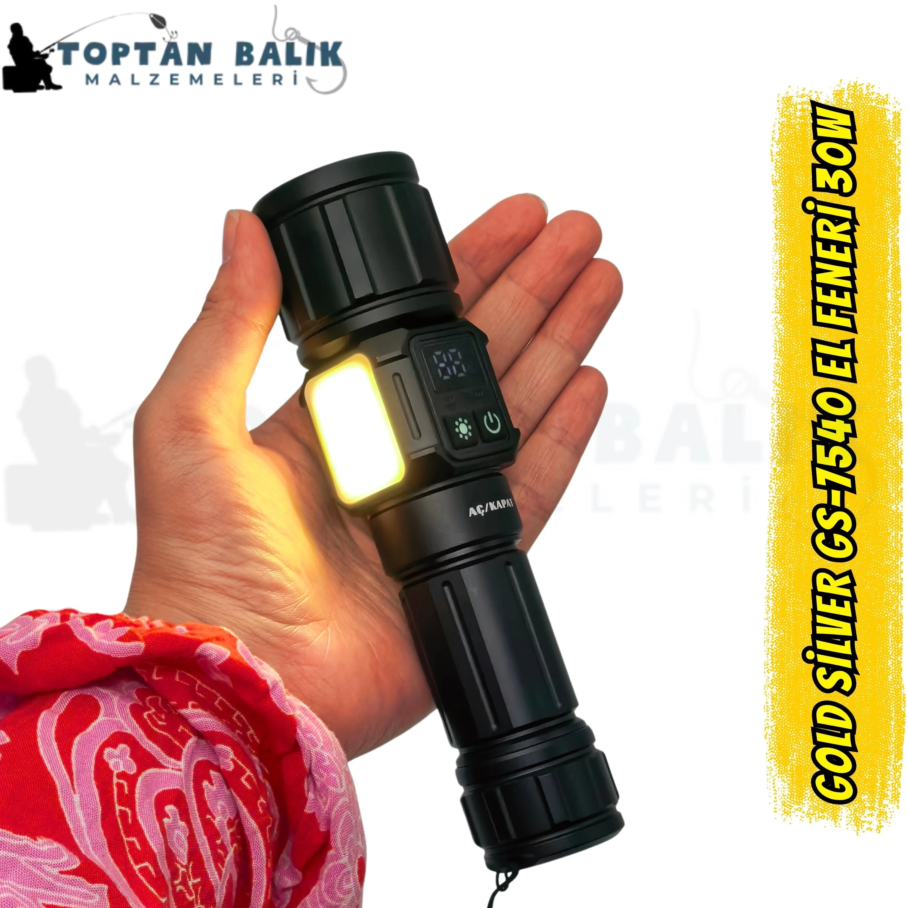 Gold Silver GS-7540 30W Şarjlı Projektör El Feneri