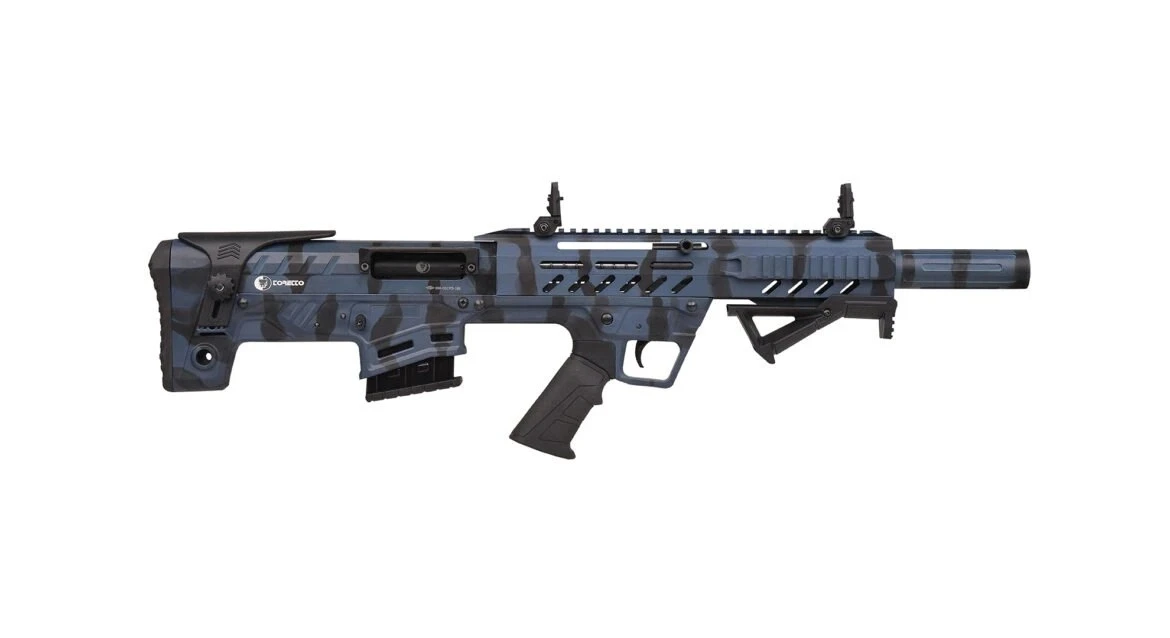 Toretto TB Bullpup Şarjörlü Yarı Otomatik Av Tüfeği (12 Kalibre - Ayarlanabilir Yanaklıklı - Spor Mavi)