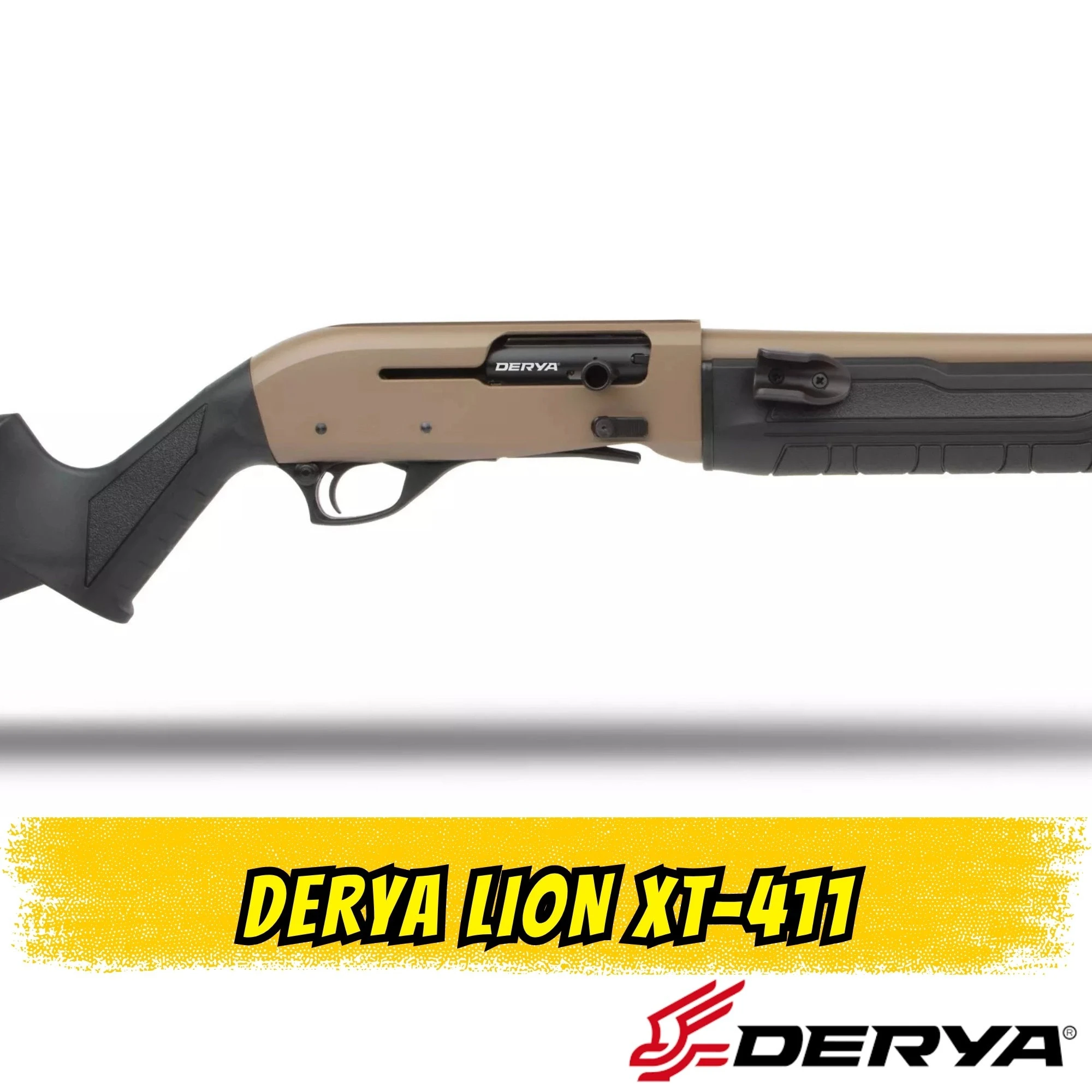 Derya Lion XT-411 Yarı Otomatik Av Tüfeği (12 GA - FDE Cerakote - 47 cm Slug Namlu)