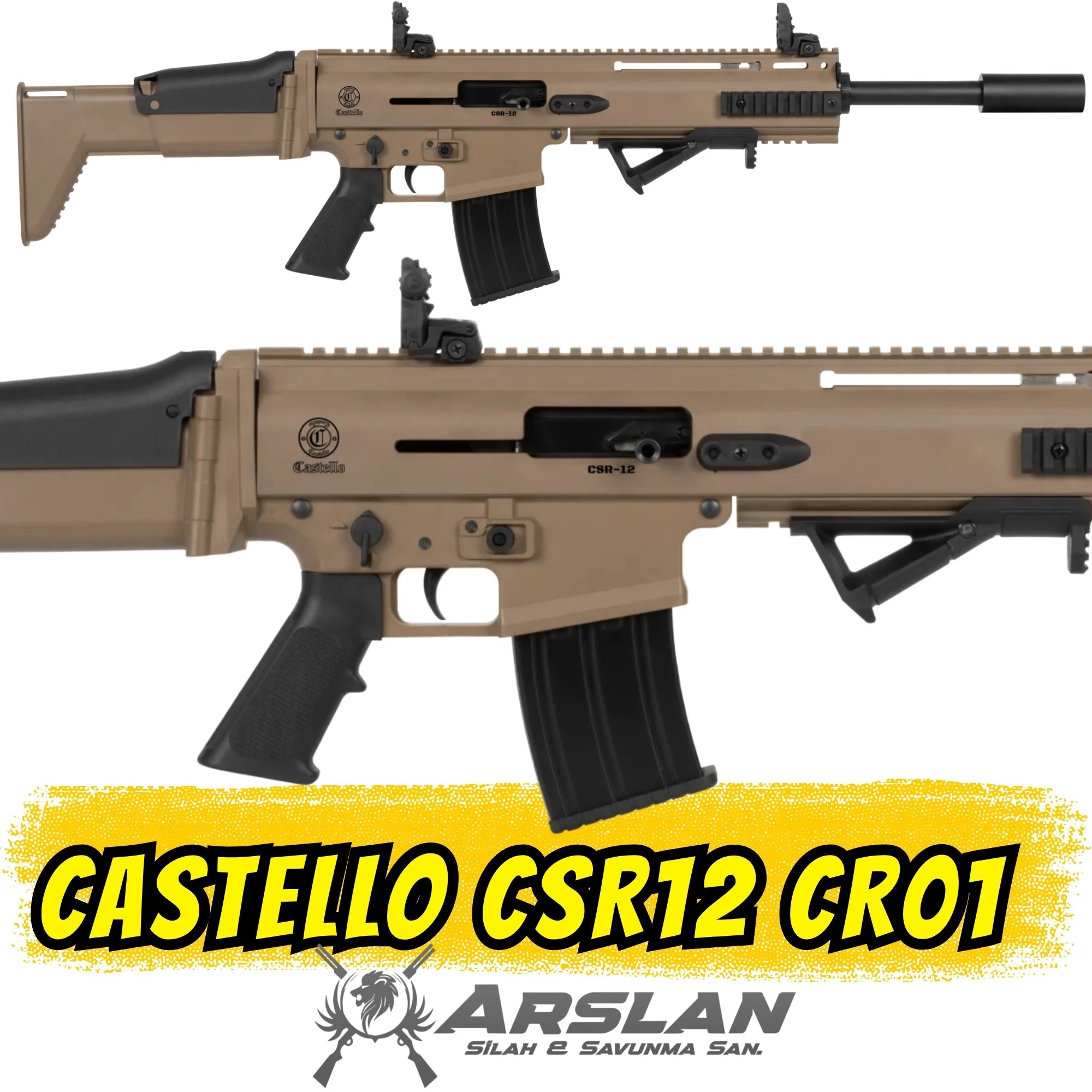 Castello CSR12 Şarjörlü Av Tüfeği Çöl (SCAR Tipi CRS01)