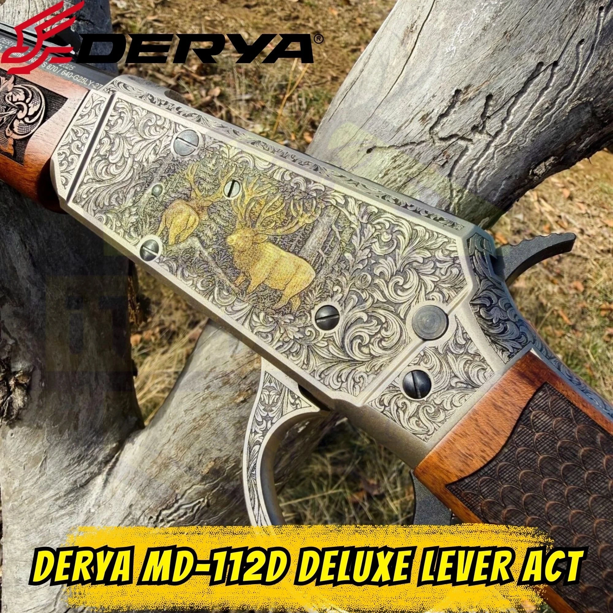 Derya MD-112D Deluxe Lever Action 36 Ga (.410) Levyeli Av Tüfeği - İşlemeli Özel Seri