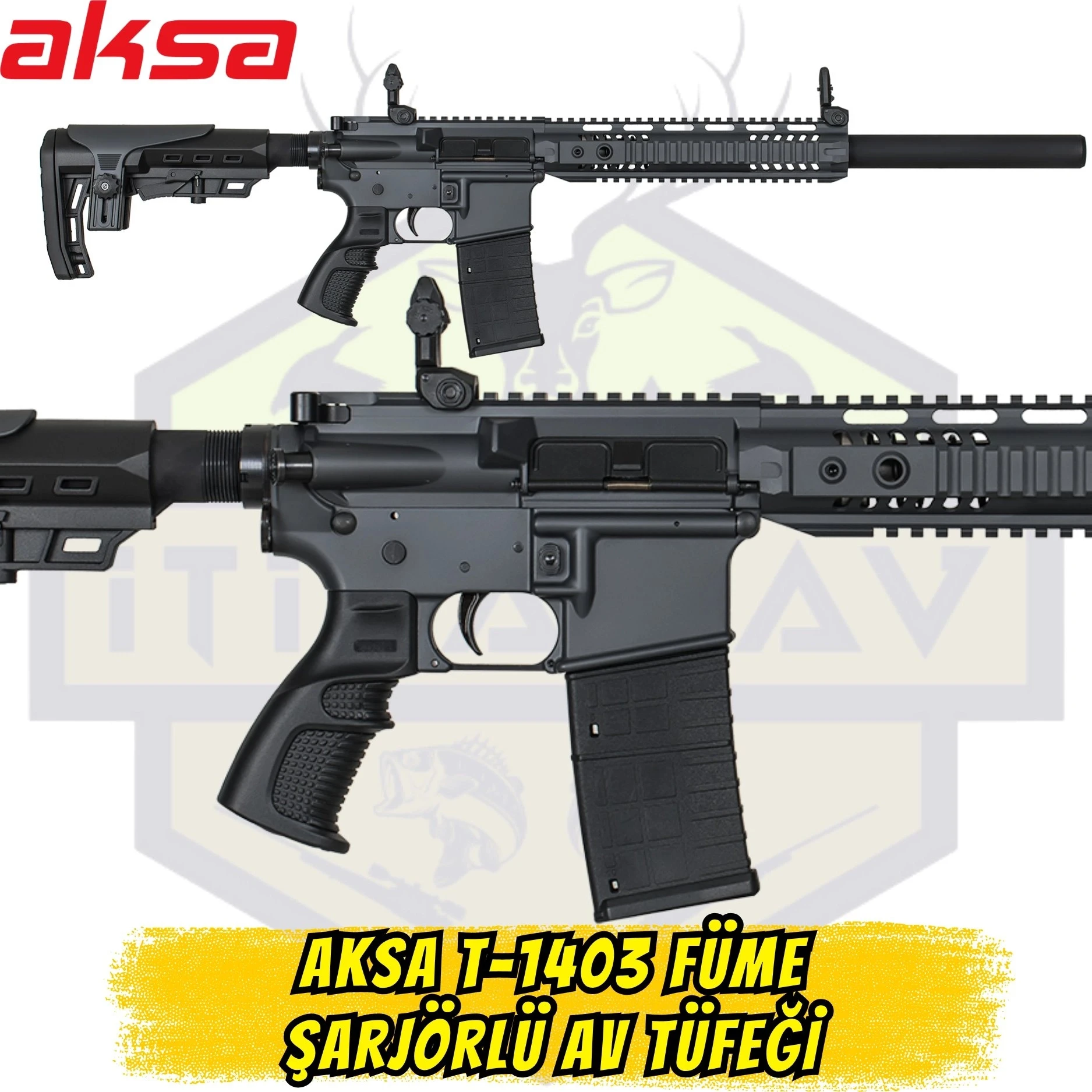 Aksa T-14 Füme Yarı Otomatik Şarjörlü Av Tüfeği - 36 Kalibre (.410 Cal)