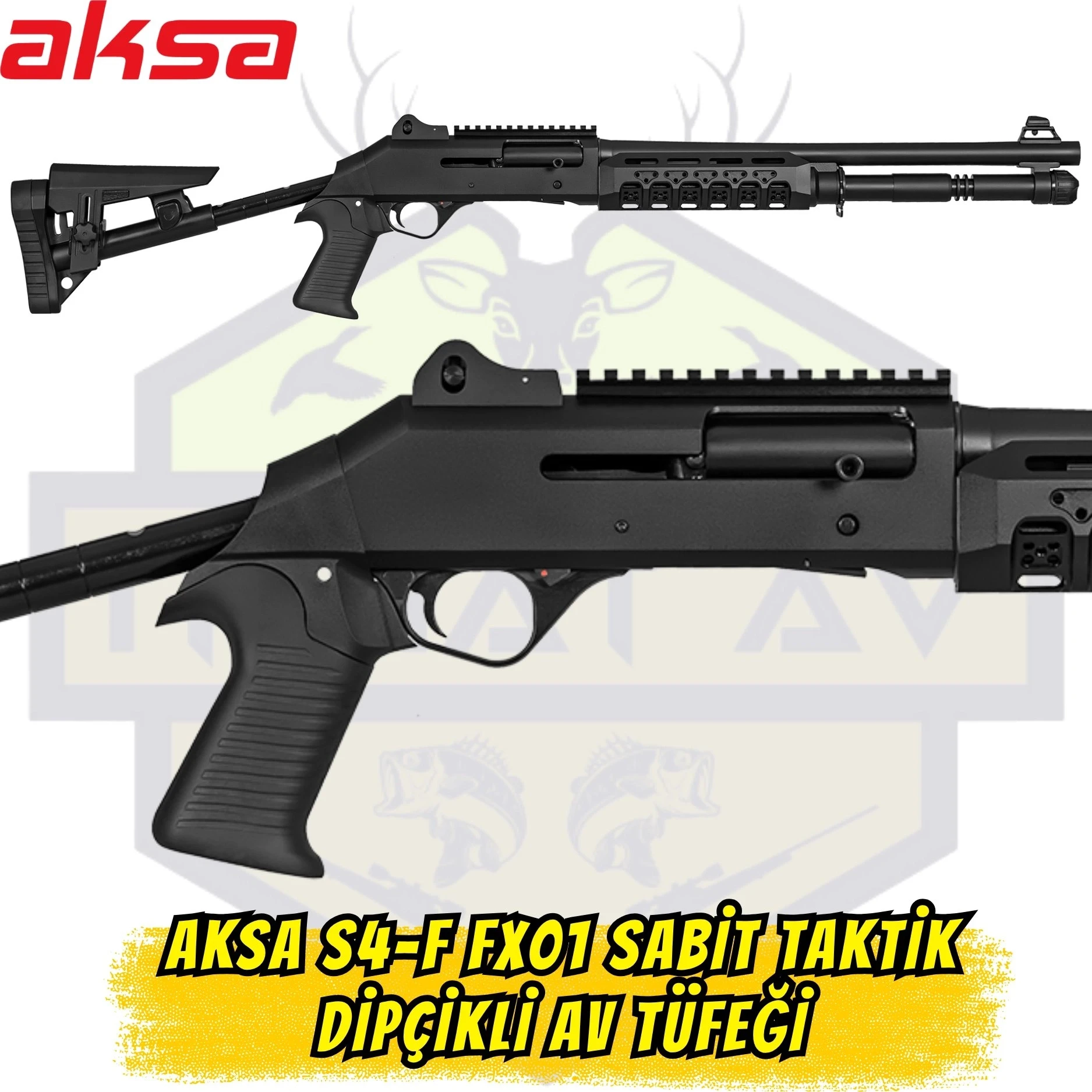 Aksa S4-AL AL-FX17 Taktik Alüminyum Kundaklı Av Tüfeği - 12 Kalibre (Mat Siyah)