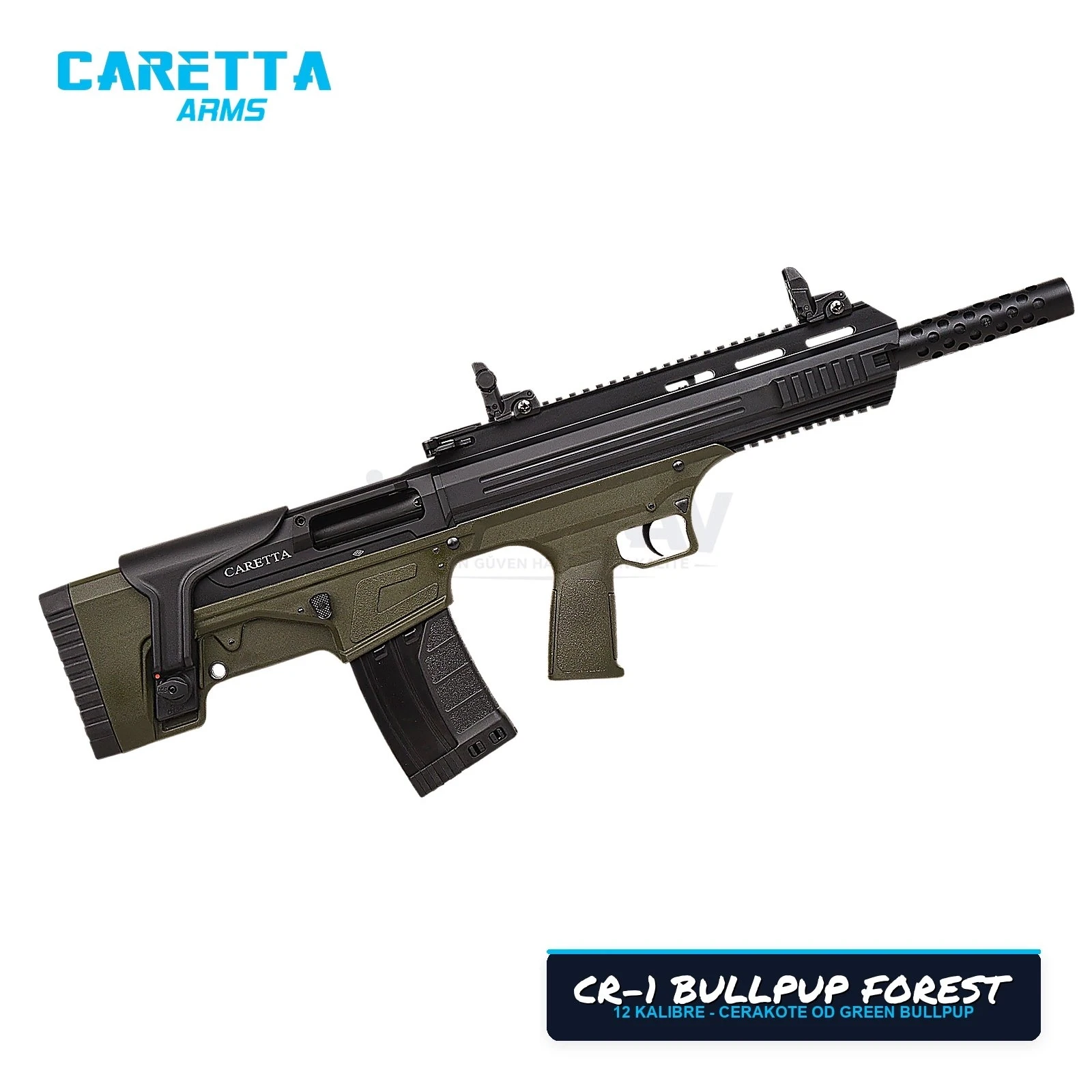 Caretta CR-1 Bullpup Yeşil (Forest) 12 Kalibre Şarjörlü Av Tüfeği