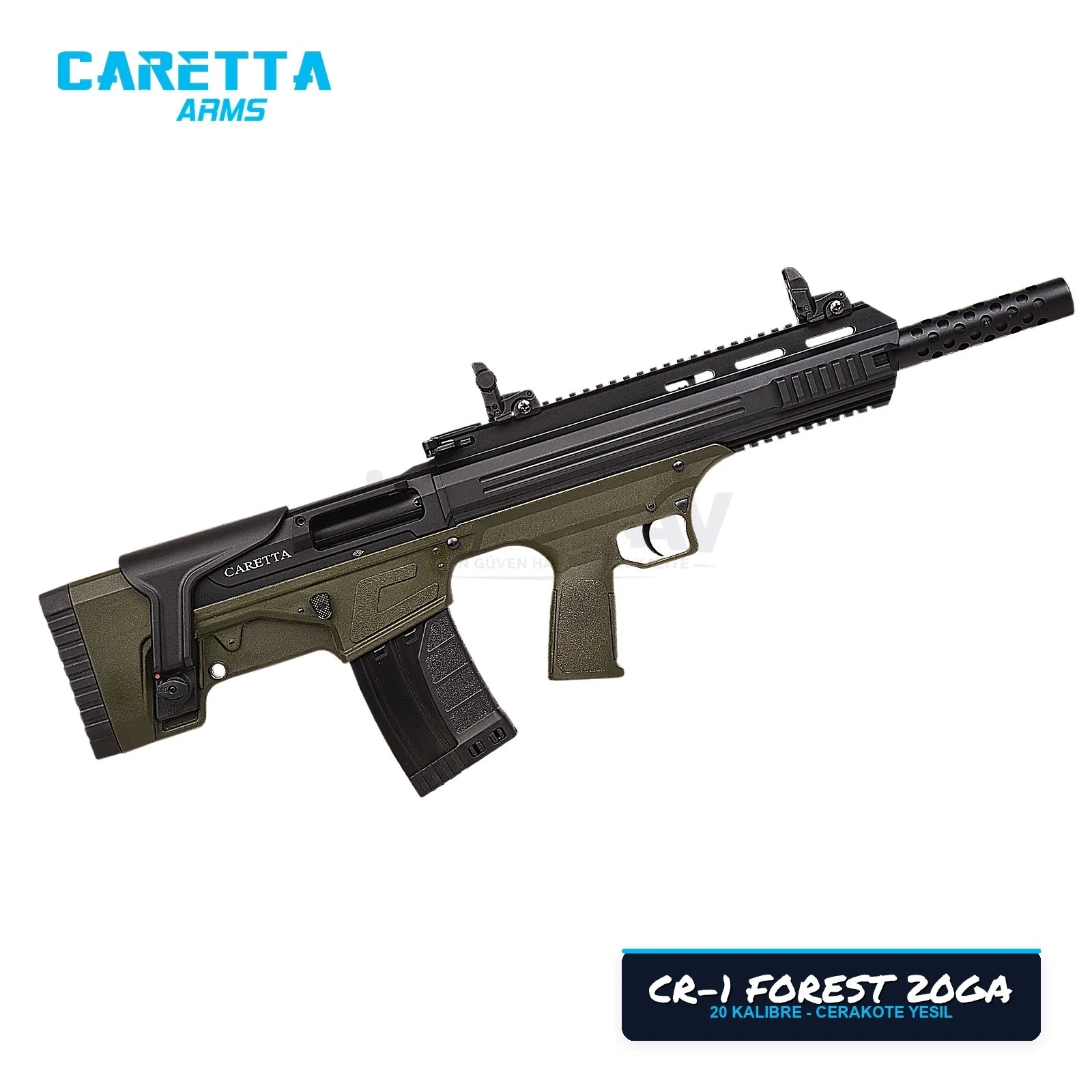 Caretta CR-1 Bullpup Yeşil 20 Kalibre Şarjörlü Av Tüfeği