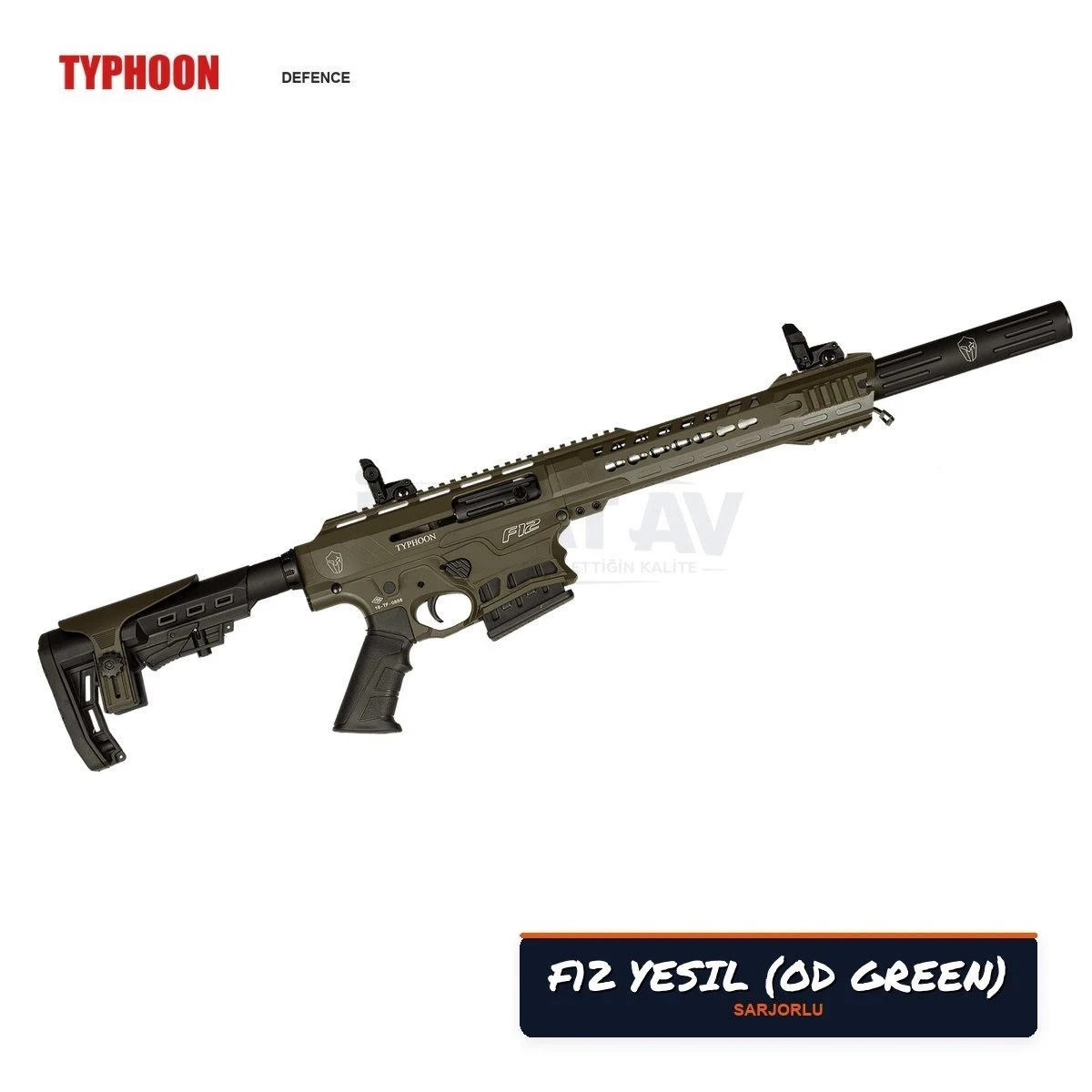 Typhoon F12 Yeşil (OD Green) Şarjörlü Av Tüfeği