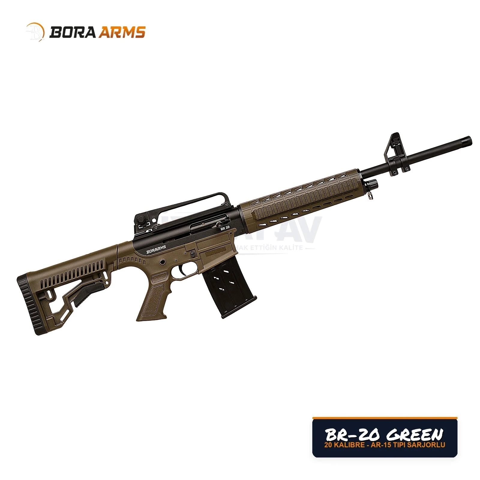 Bora Arms BR-20 Yeşil 20 Kalibre Şarjörlü Av Tüfeği