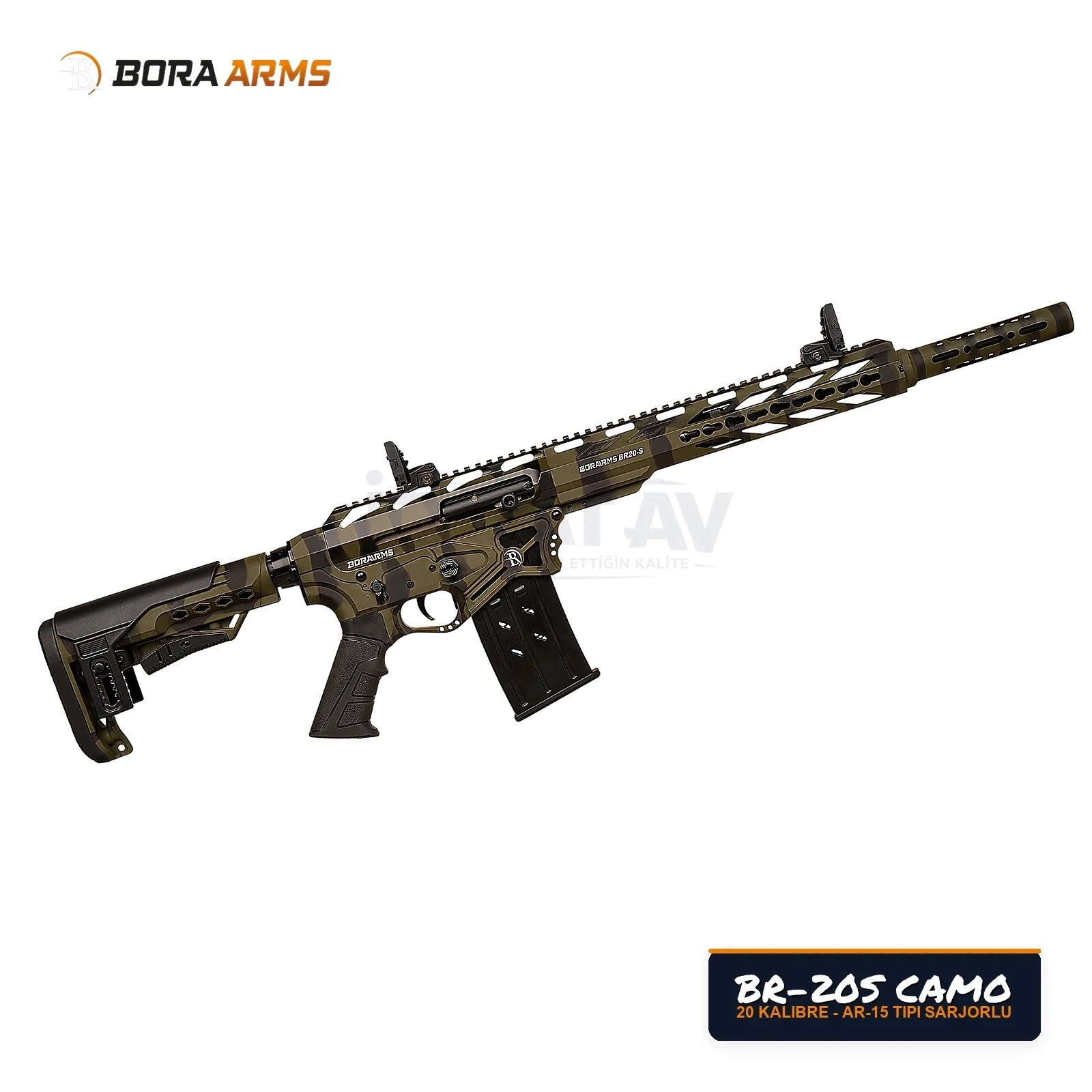 Bora Arms BR-20S Kamuflaj 20 Kalibre Şarjörlü Av Tüfeği
