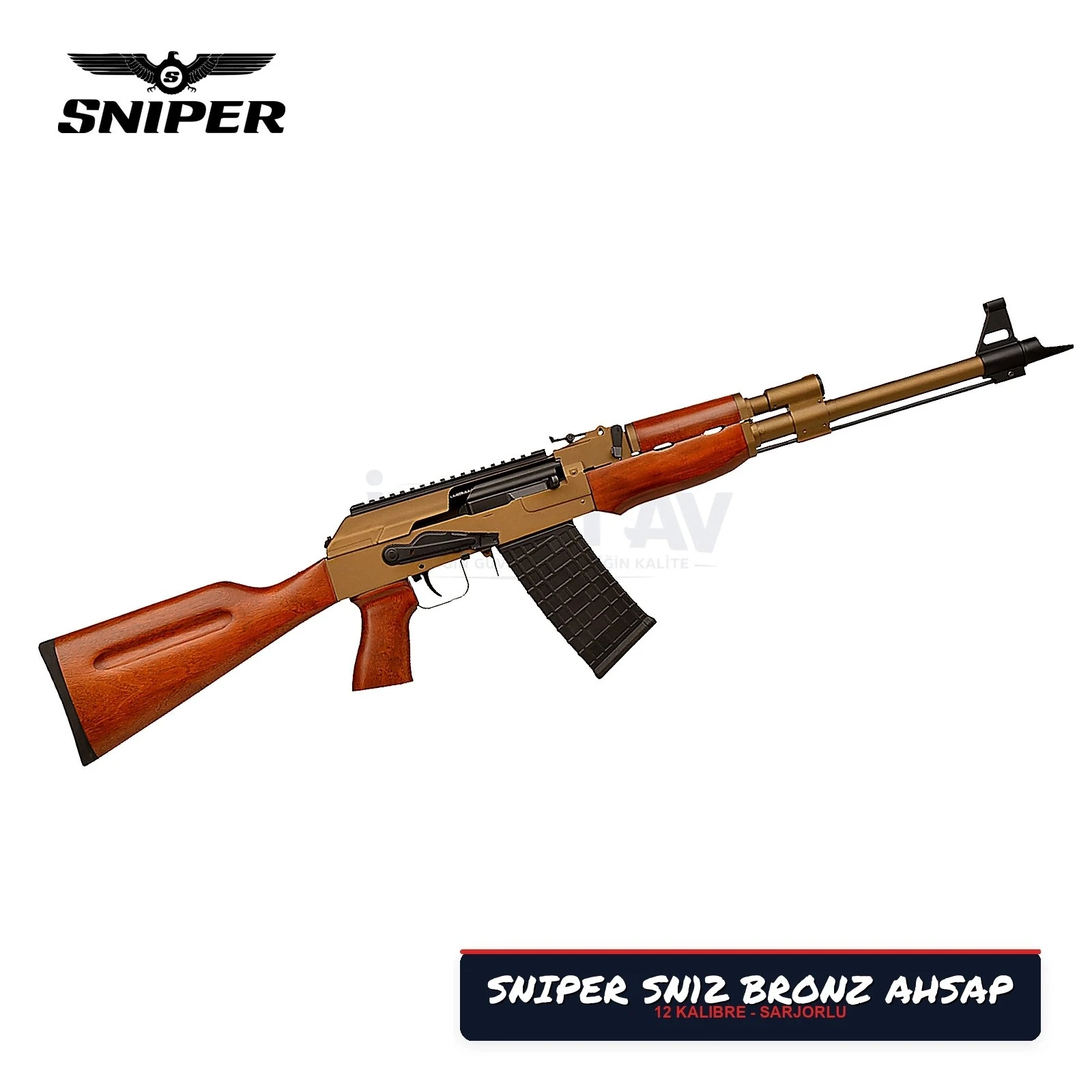 Sniper SN-12 Bronz Ahşap Şarjörlü Otomatik Av Tüfeği