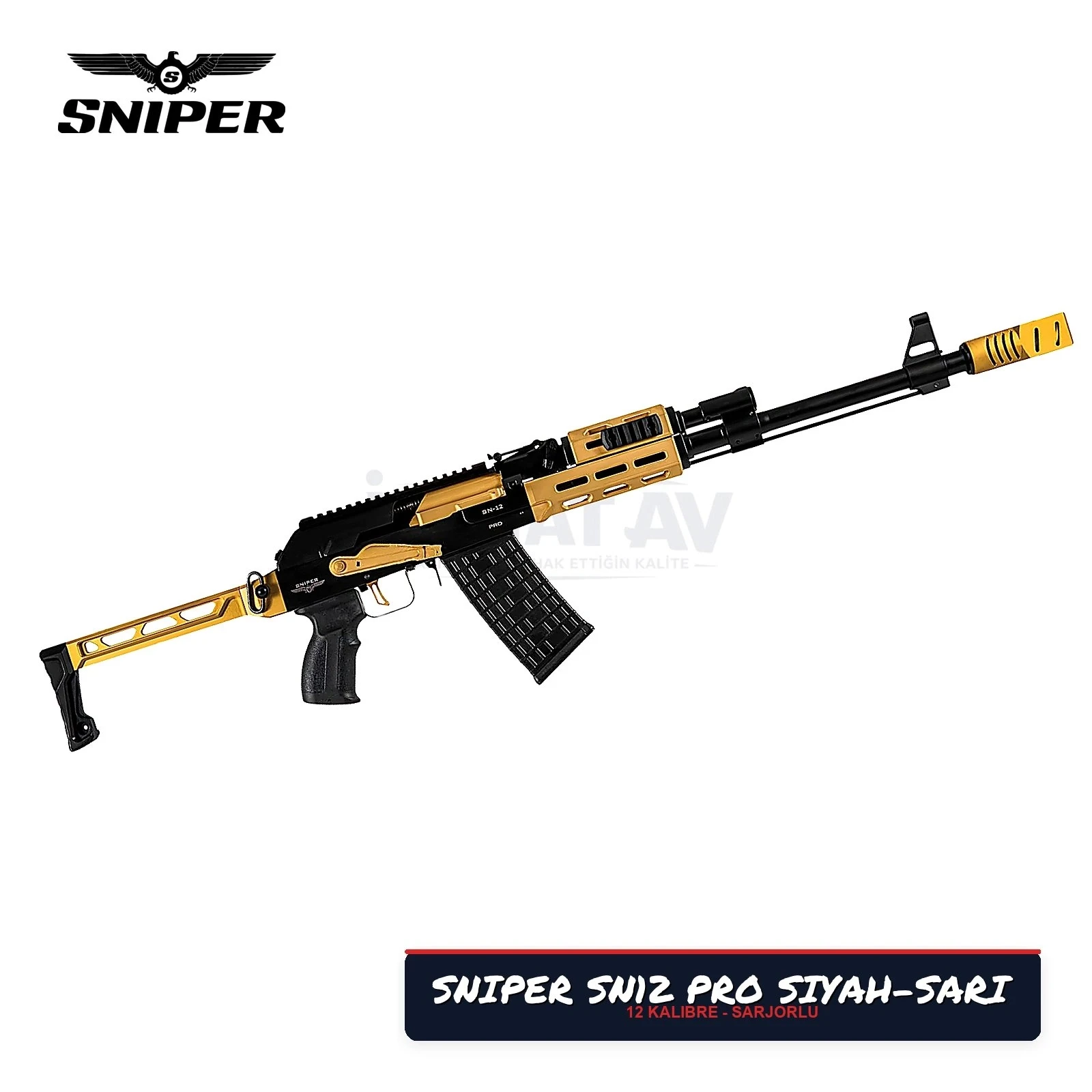 Sniper SN-12 Pro Siyah-Sarı Şarjörlü Av Tüfeği
