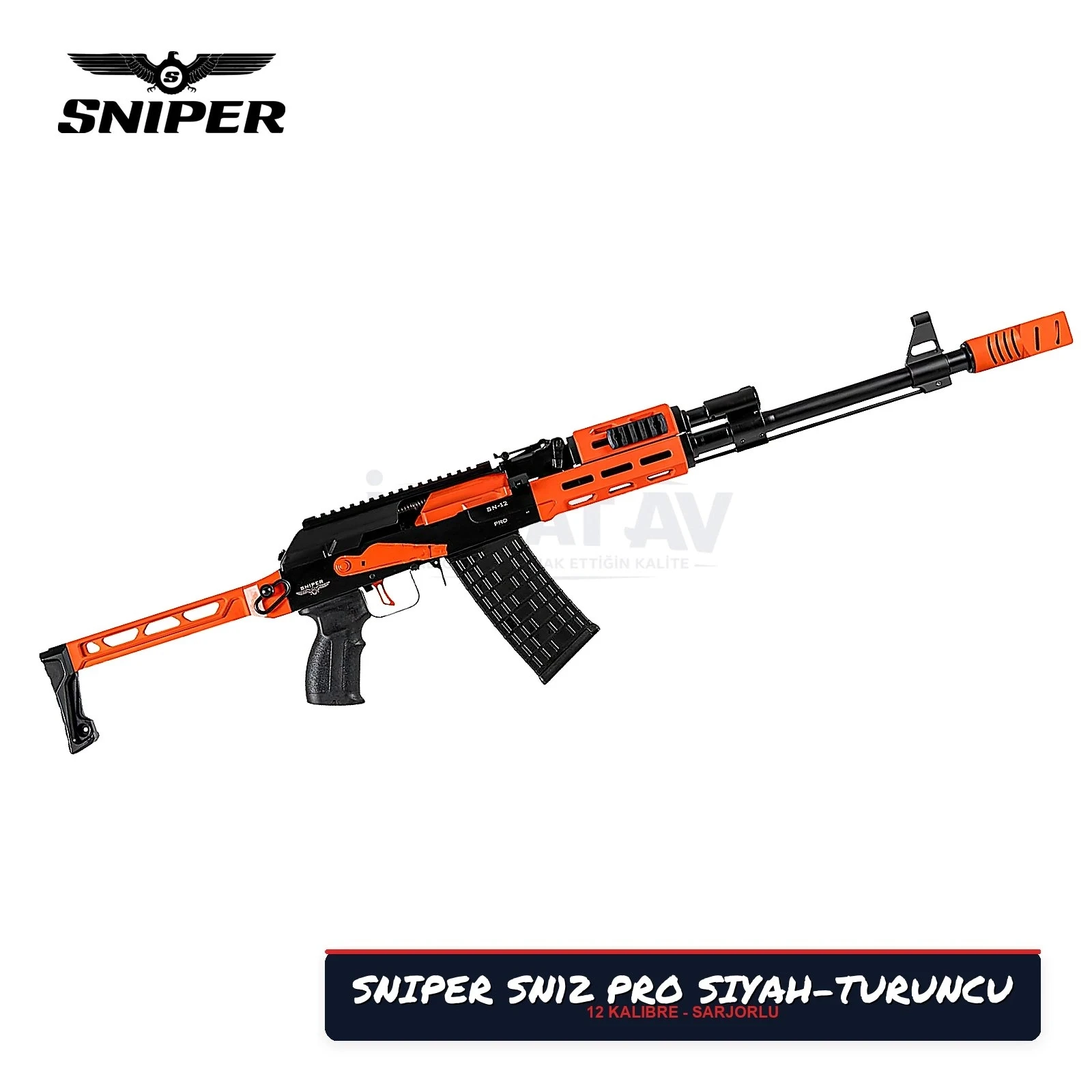 Sniper SN-12 Pro Siyah-Turuncu Şarjörlü Av Tüfeği