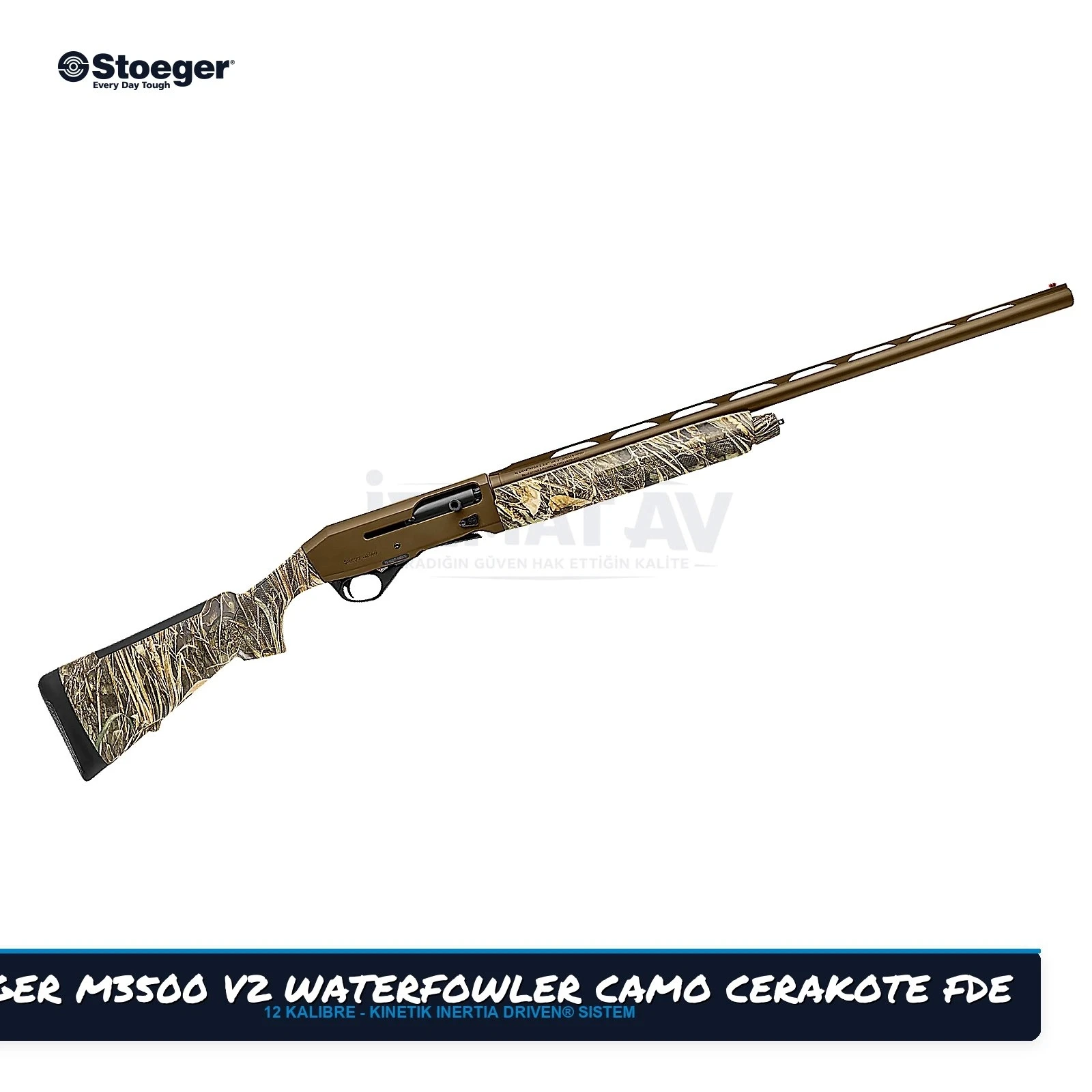 Stoeger M3500 V2 Waterfowler Camo Cerakote FDE Yarı Otomatik Av Tüfeği