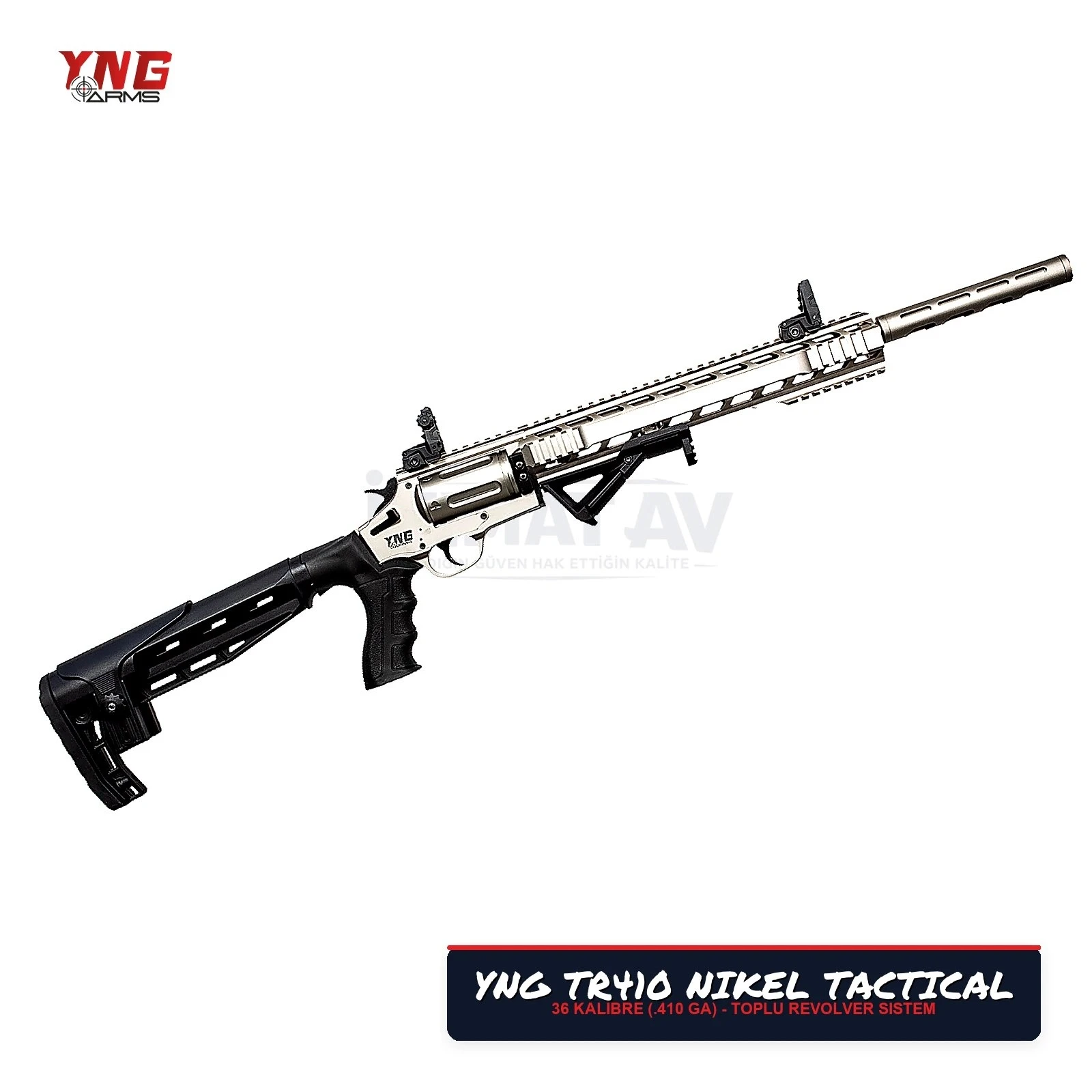 YNG Arms TR410 Nikel Taktik Revolver Toplu Av Tüfeği