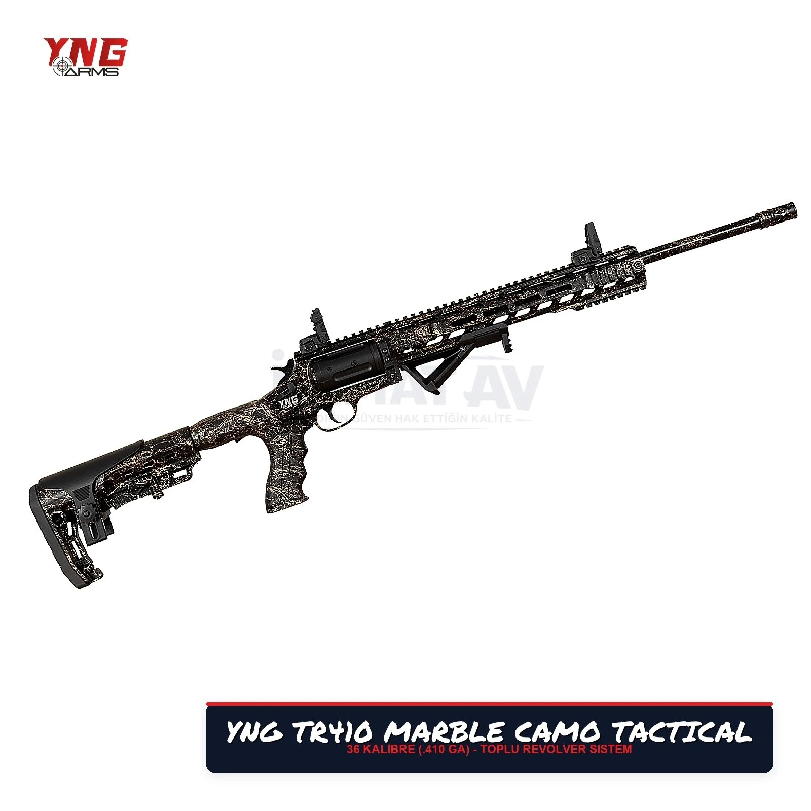 YNG Arms TR410 Marble Kamuflaj Taktik Revolver Toplu Av Tüfeği