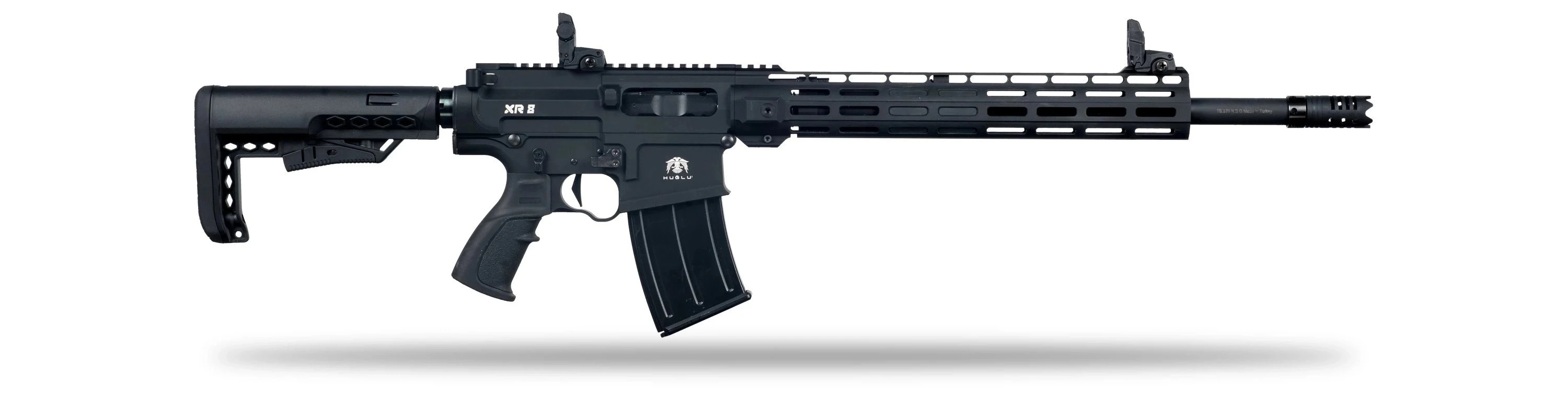Huğlu XR 8 Pro Siyah Şarjörlü Av Tüfeği (12 GA - Gazlı Sistem - Ayarlanabilir Valf - Teleskopik Dipçik - 47 CM Mobil Şoklu)