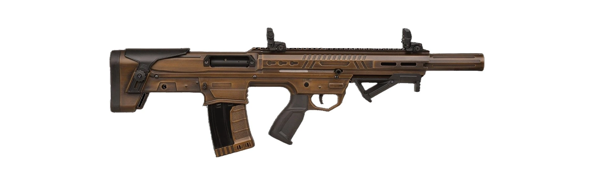 Ferman Brasi-001 Bullpup Şarjörlü Pompalı & Yarı Otomatik Av Tüfeği (12 Kalibre - Çift Sistem - Taktik Haki)