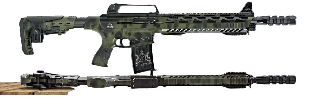 Mozzberk M-18 / M-05 Yeşil Taktik Yarı Otomatik Şarjörlü Av Tüfeği (12 Kalibre - Metal Kundaklı - 4140 Çelik Namlu)