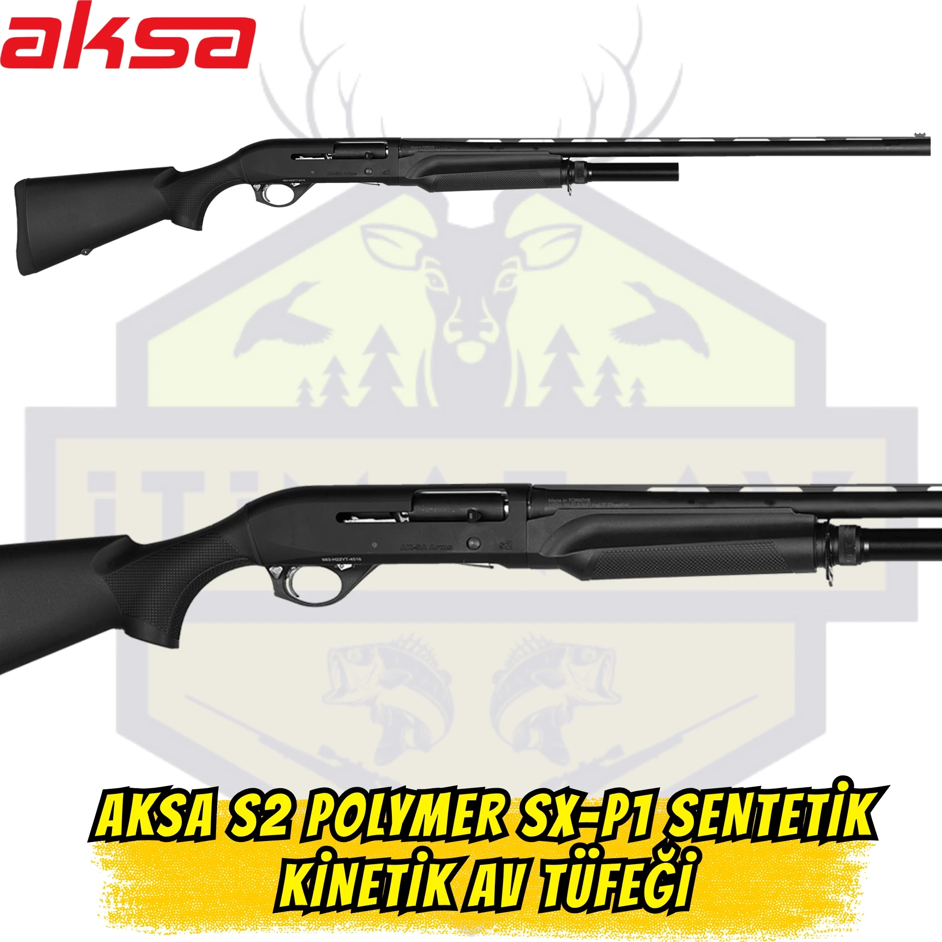 Aksa S2 Polymer SX-P1 Sentetik Kundaklı Kinetik Av Tüfeği - 12 Kalibre