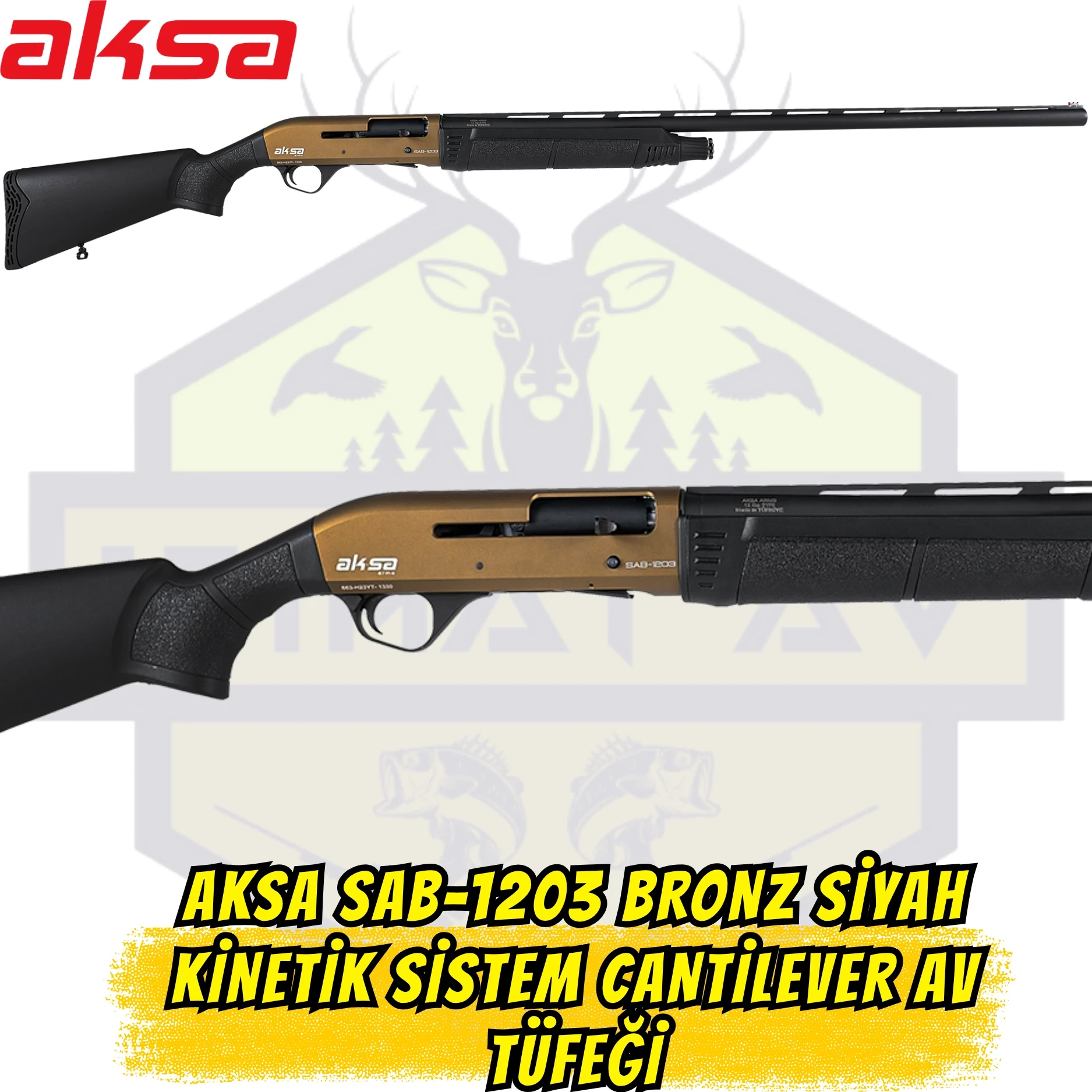 Aksa SAB-1203 Kinetik Sistem Cantilever Av Tüfeği - 12 Kalibre (Bronz Siyah)